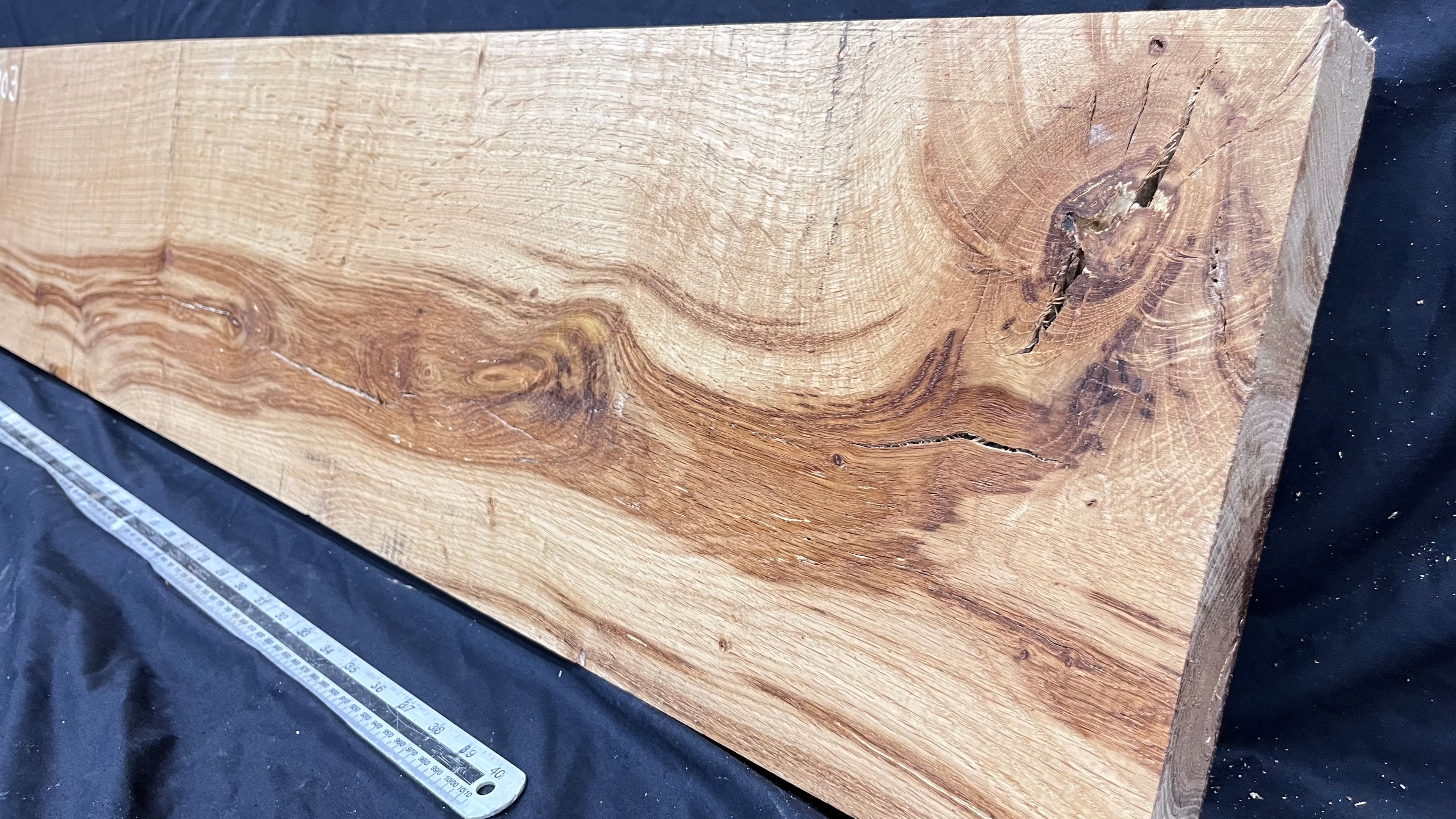 Oak plank, floating shelf, board 1245 L x 279 W x 47 D mm (303)