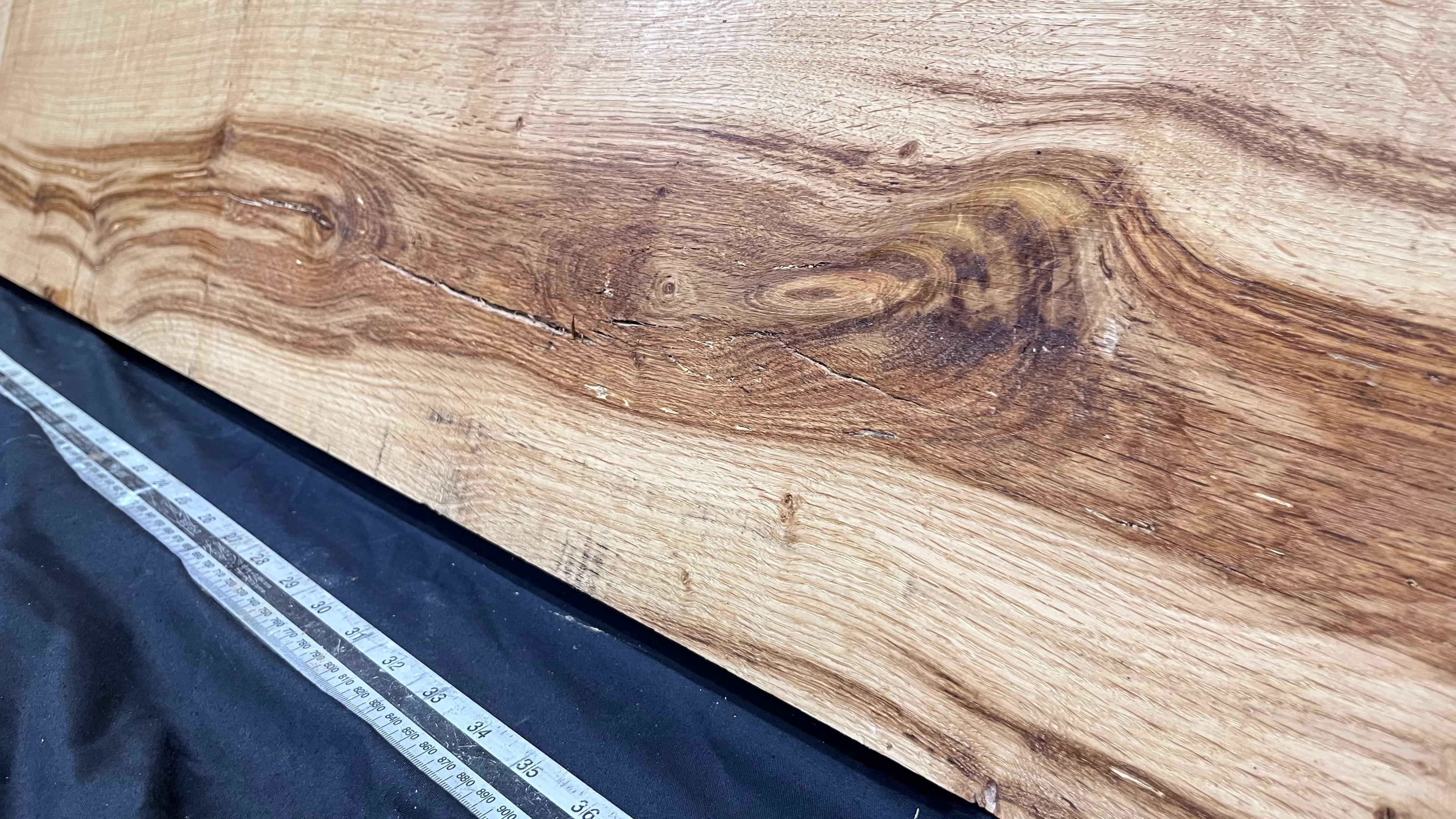 Oak plank, floating shelf, board 1245 L x 279 W x 47 D mm (303)