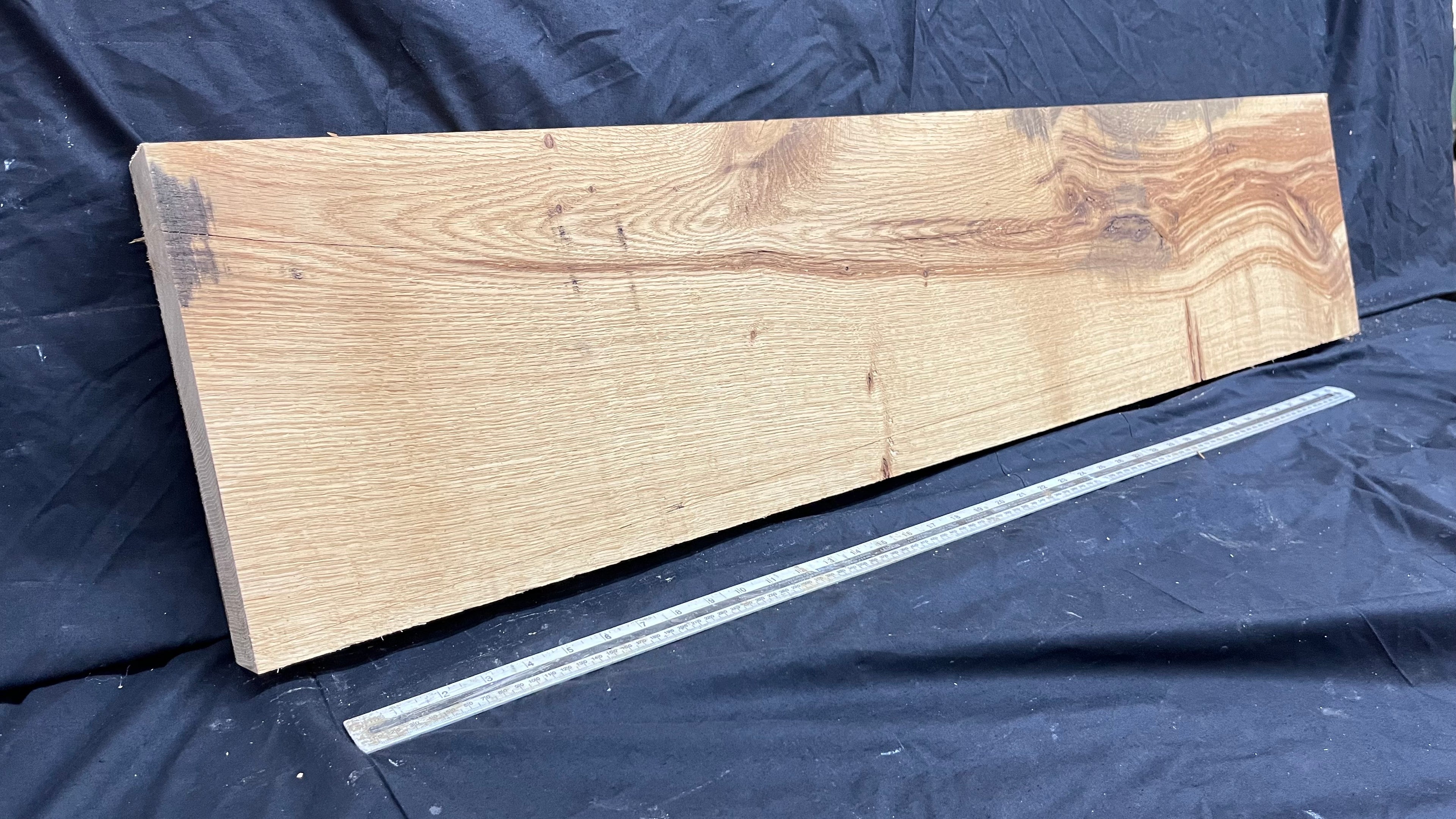 Oak plank, floating shelf, board 1245 L x 279 W x 47 D mm (303)