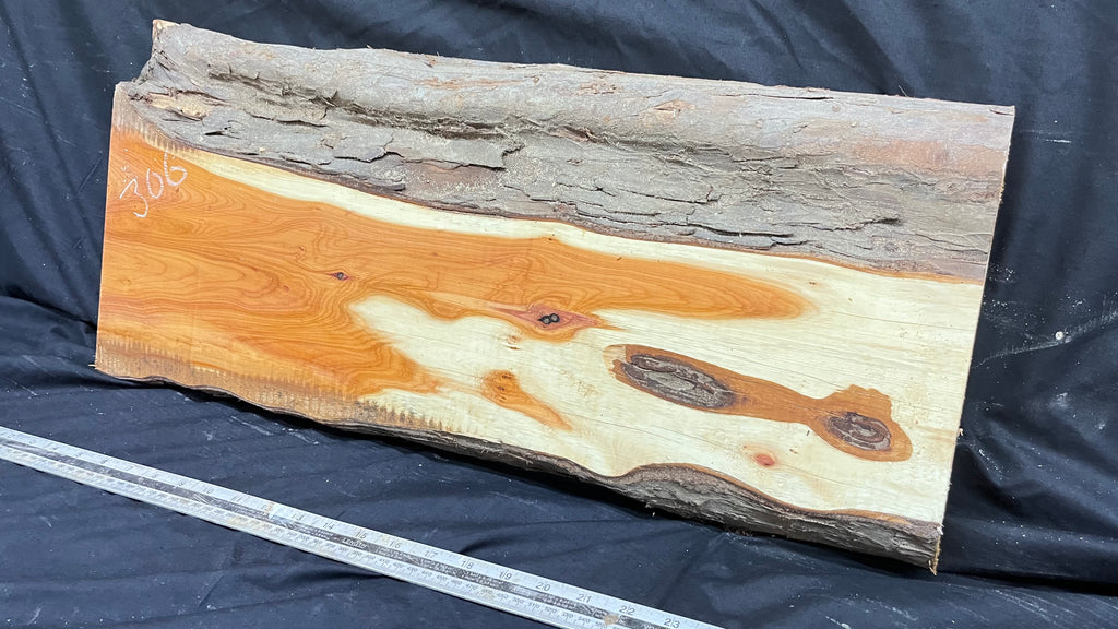 Hardwood yew, slab, board 670 L x 303 W x 43 D mm    (306)