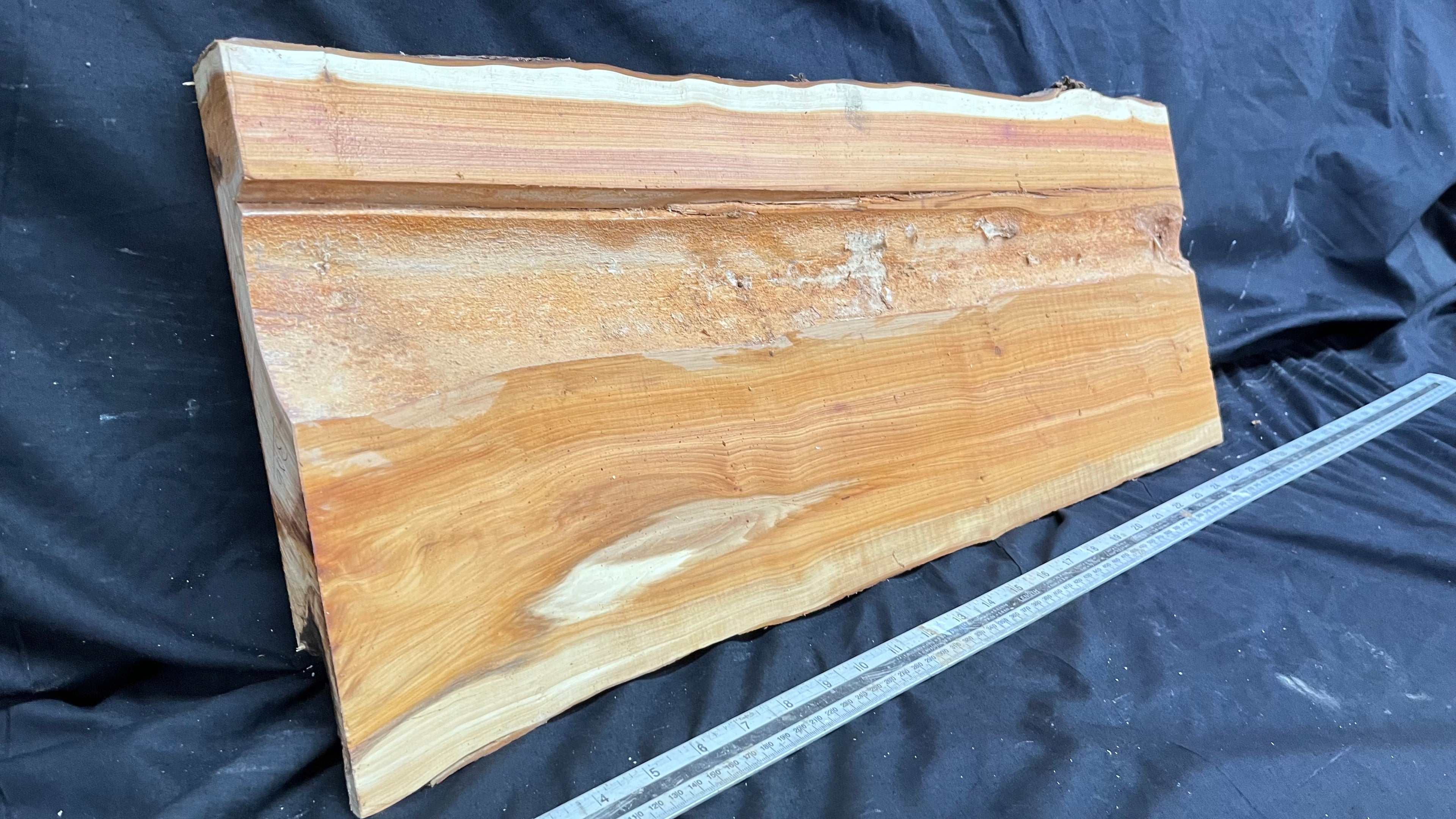 Hardwood yew, slab, board 670 L x 303 W x 43 D mm    (306)