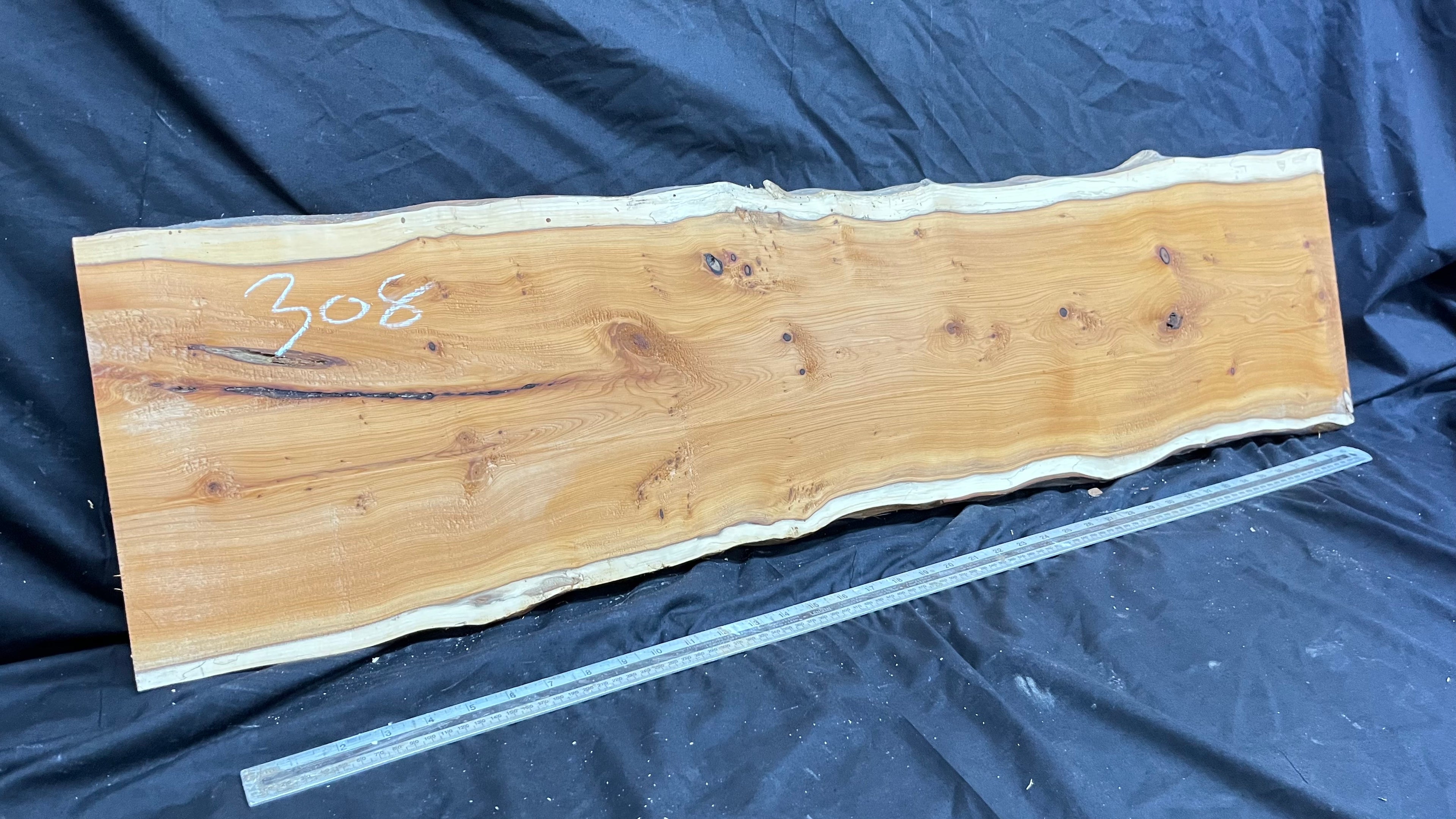 Hardwood yew, slab, board 1120 L x 290 W x 20 D mm    (308)