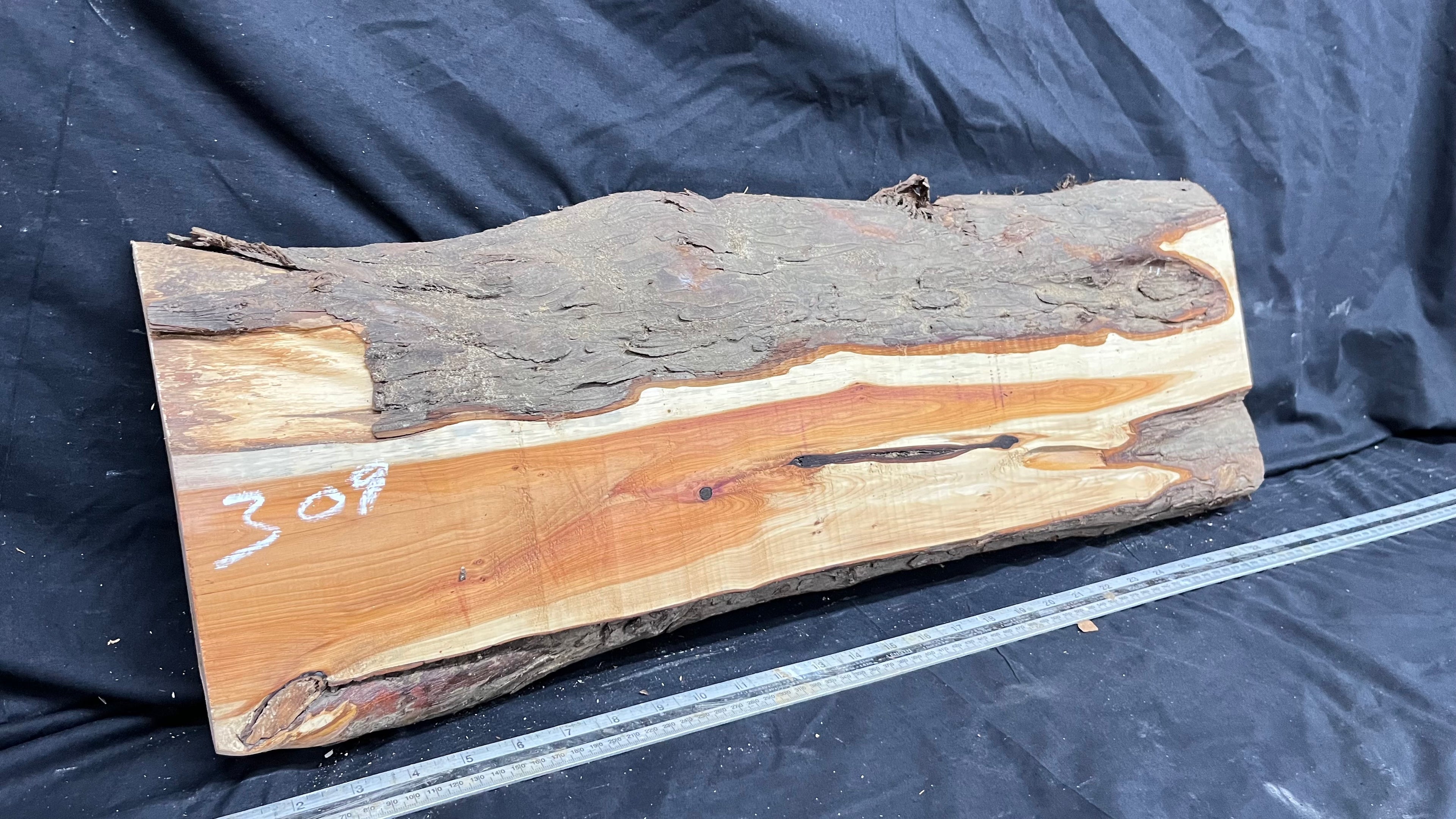 Hardwood yew, slab, board 732 L x 258 W x 43 D mm    (309)