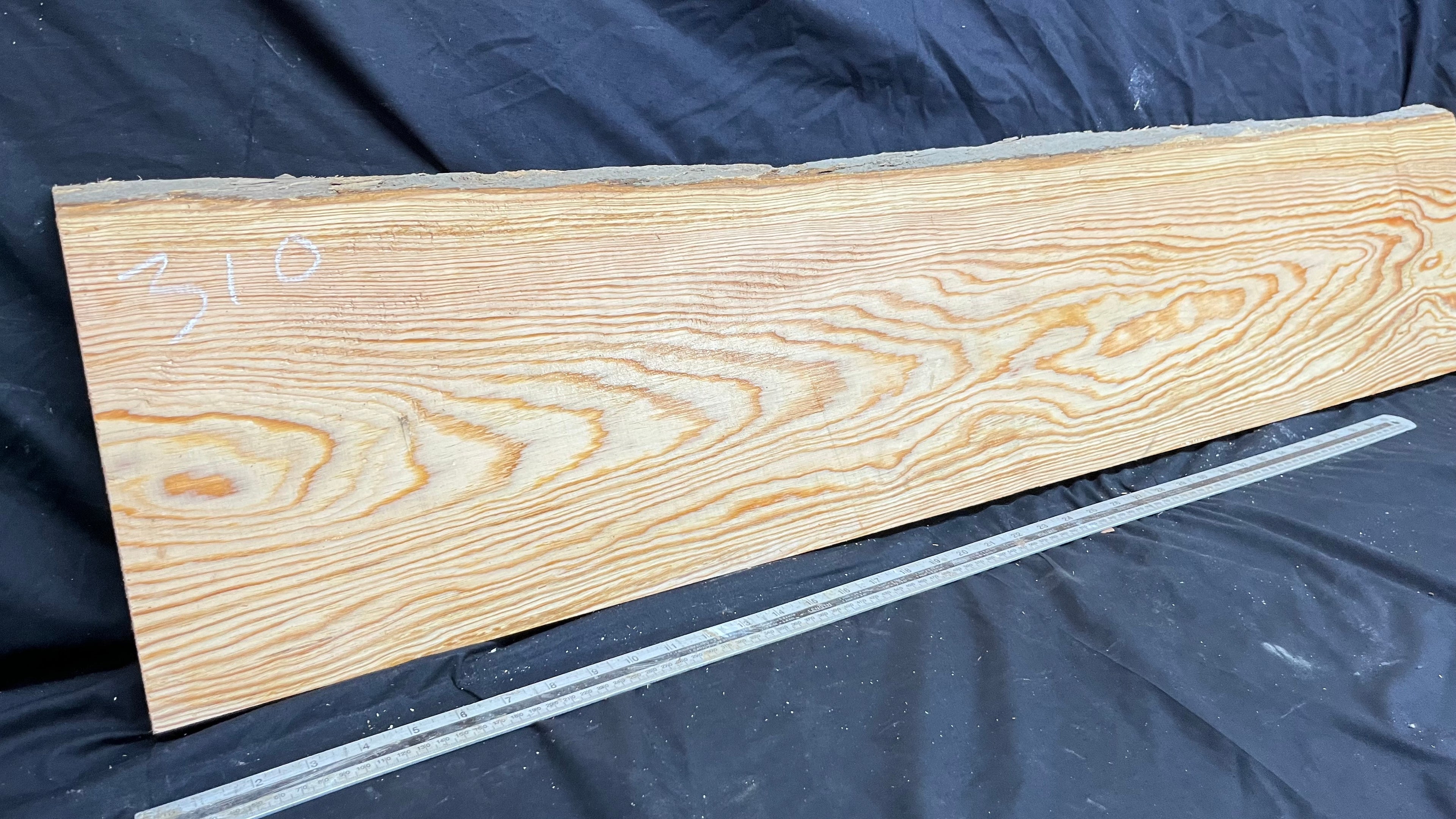 Reclained pitch pine plank, shelf, board 1263 L x 280 W x 25 D mm  (310)