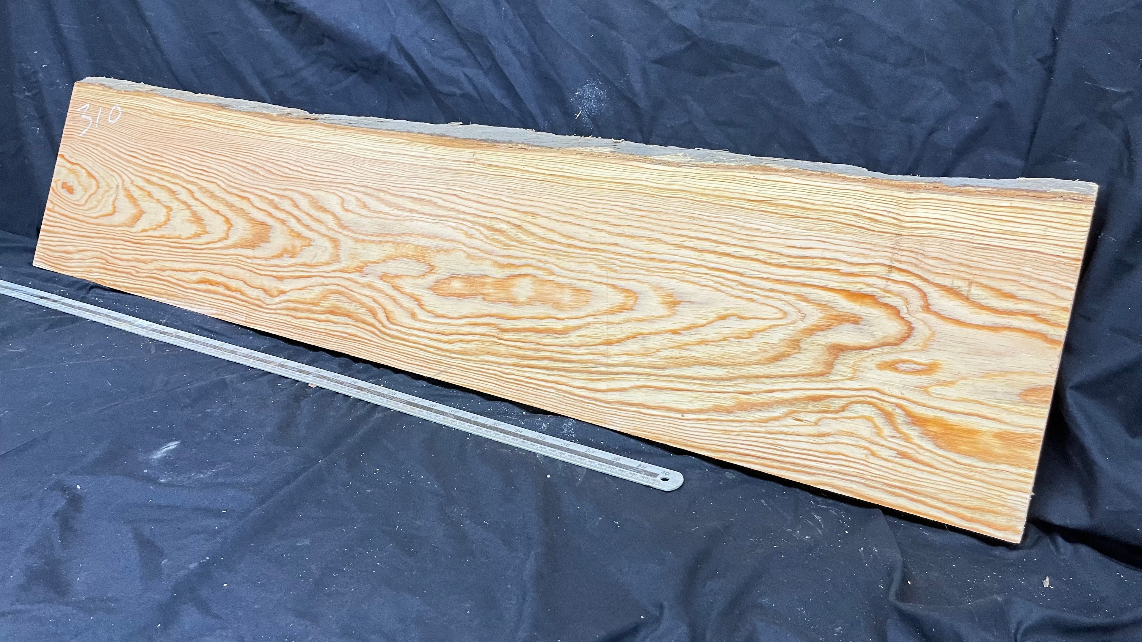 Reclained pitch pine plank, shelf, board 1263 L x 280 W x 25 D mm  (310)