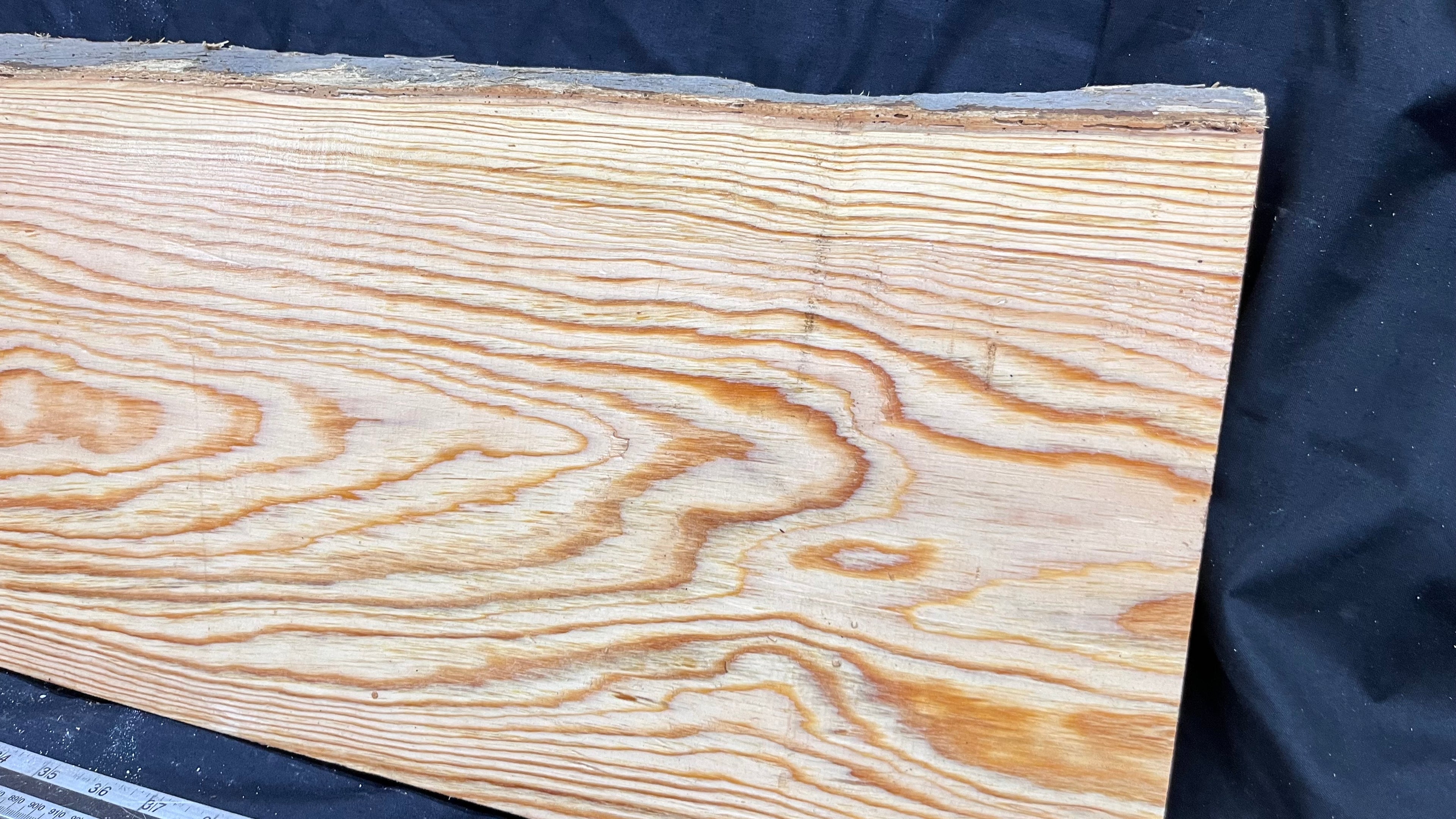 Reclained pitch pine plank, shelf, board 1263 L x 280 W x 25 D mm  (310)