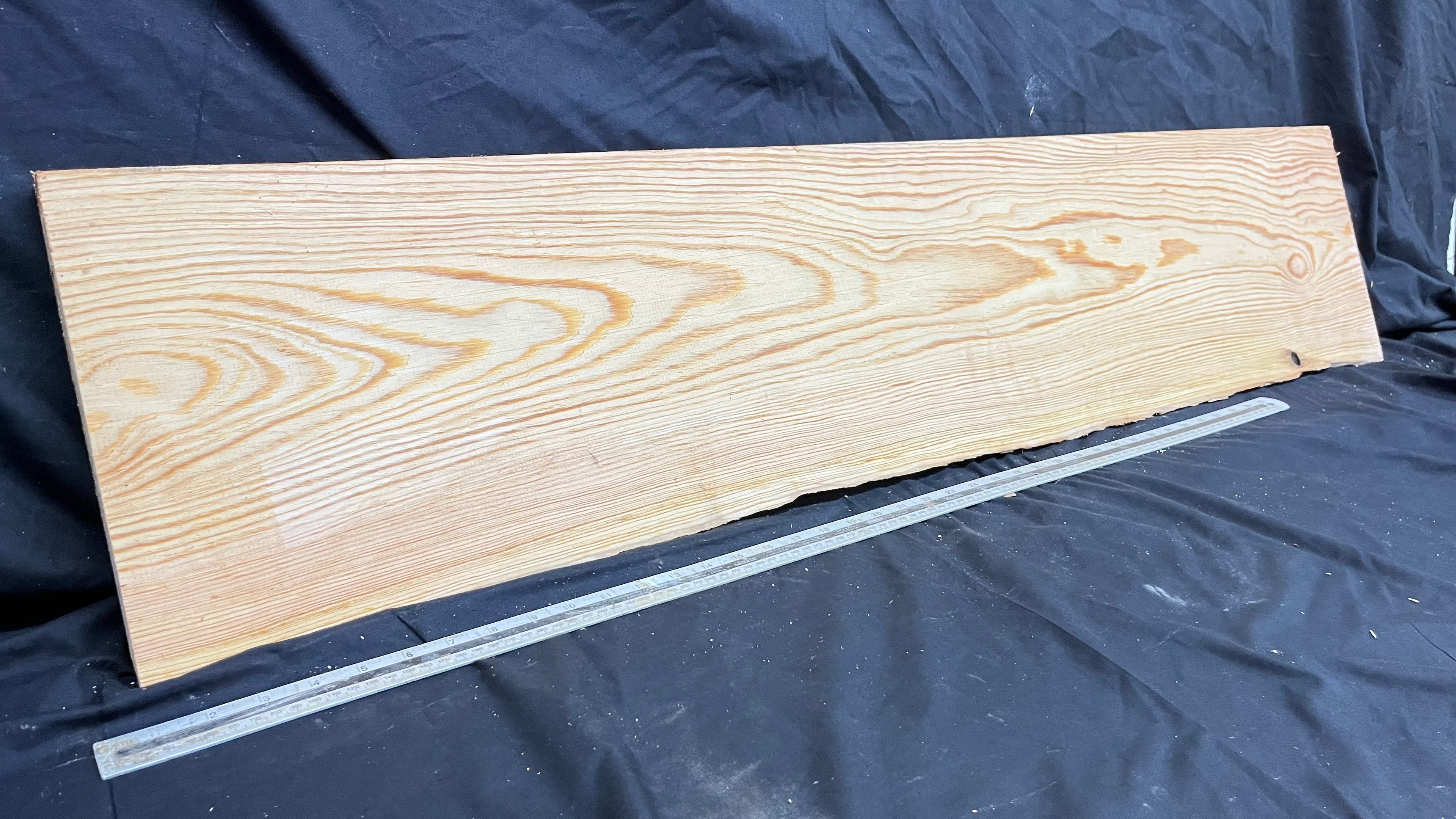 Reclained pitch pine plank, shelf, board 1263 L x 280 W x 25 D mm  (310)