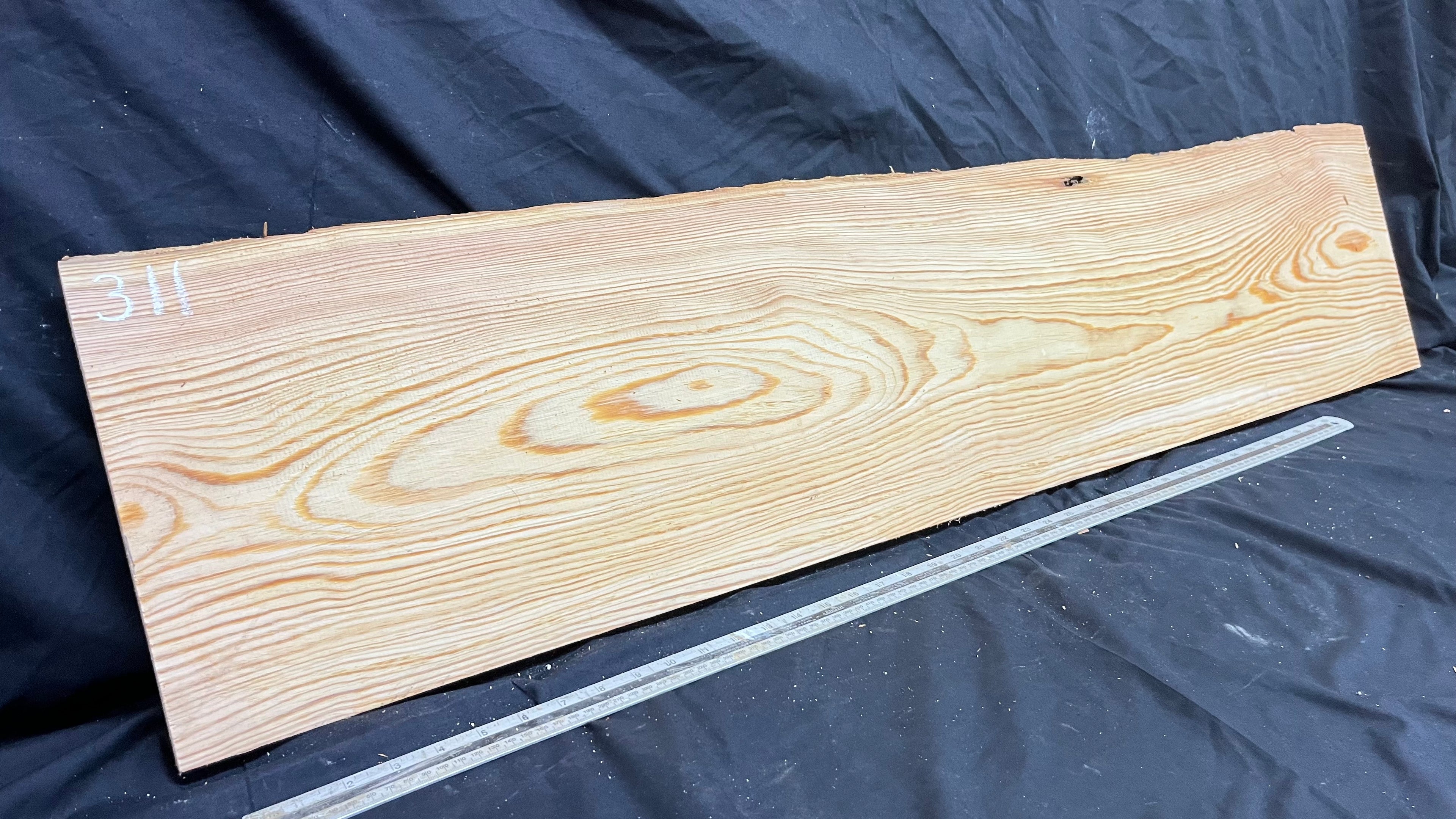 Reclained pitch pine plank, shelf, board 1264 L x 284 W x 25 D mm  (311)