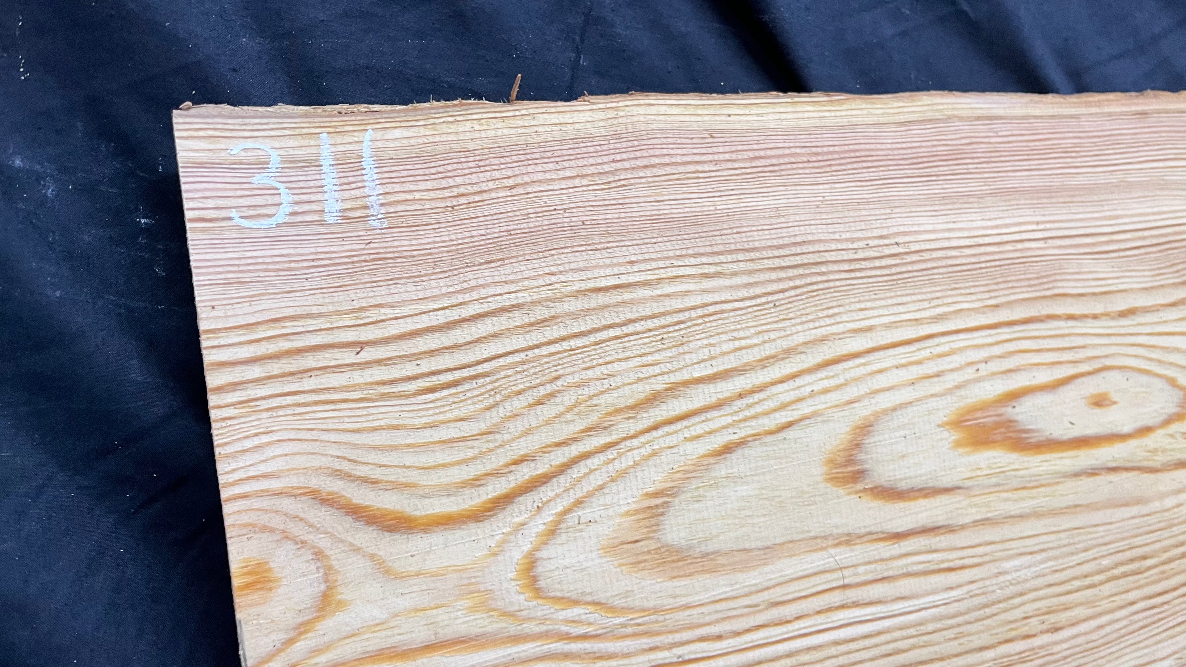 Reclained pitch pine plank, shelf, board 1264 L x 284 W x 25 D mm  (311)