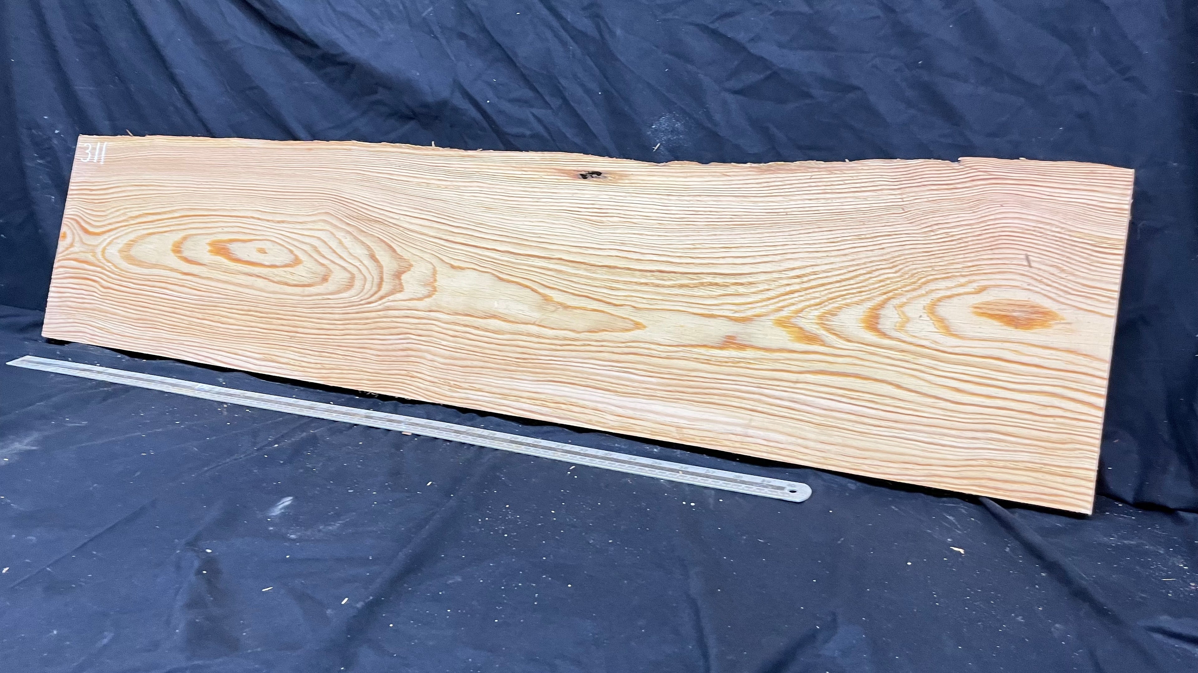 Reclained pitch pine plank, shelf, board 1264 L x 284 W x 25 D mm  (311)