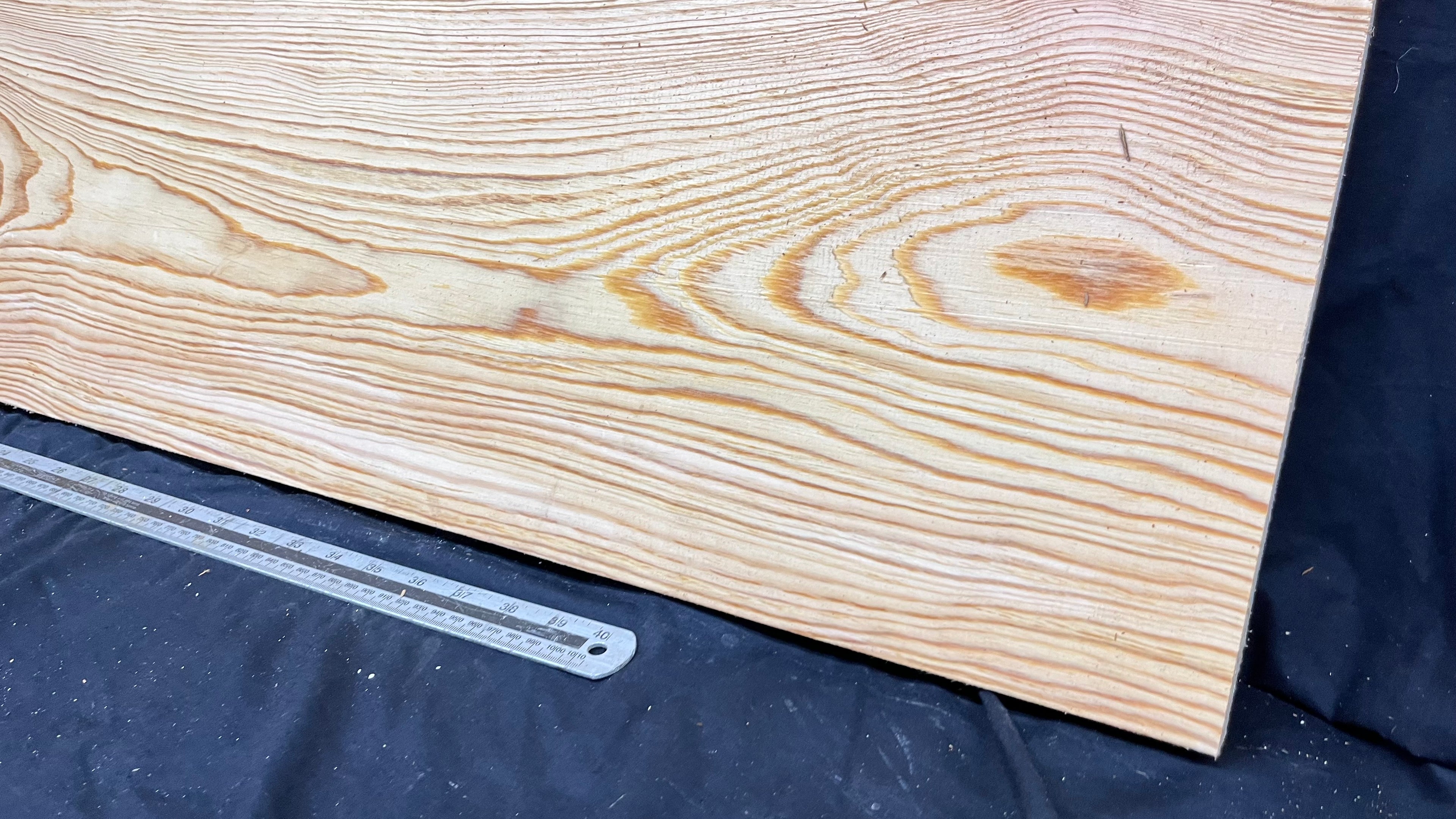 Reclained pitch pine plank, shelf, board 1264 L x 284 W x 25 D mm  (311)