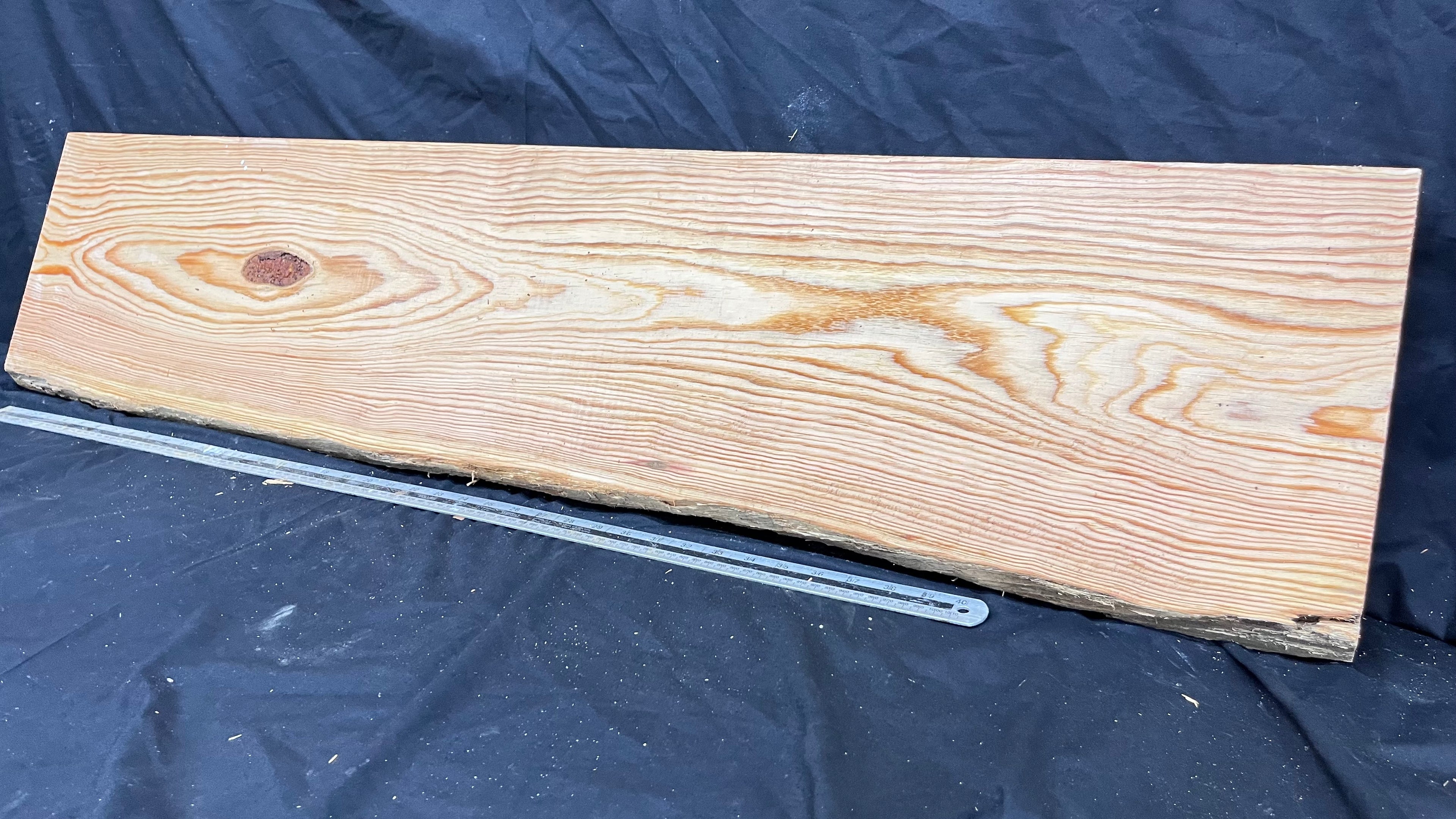 Reclained pitch pine plank, shelf, board 1264 L x 284 W x 25 D mm  (311)