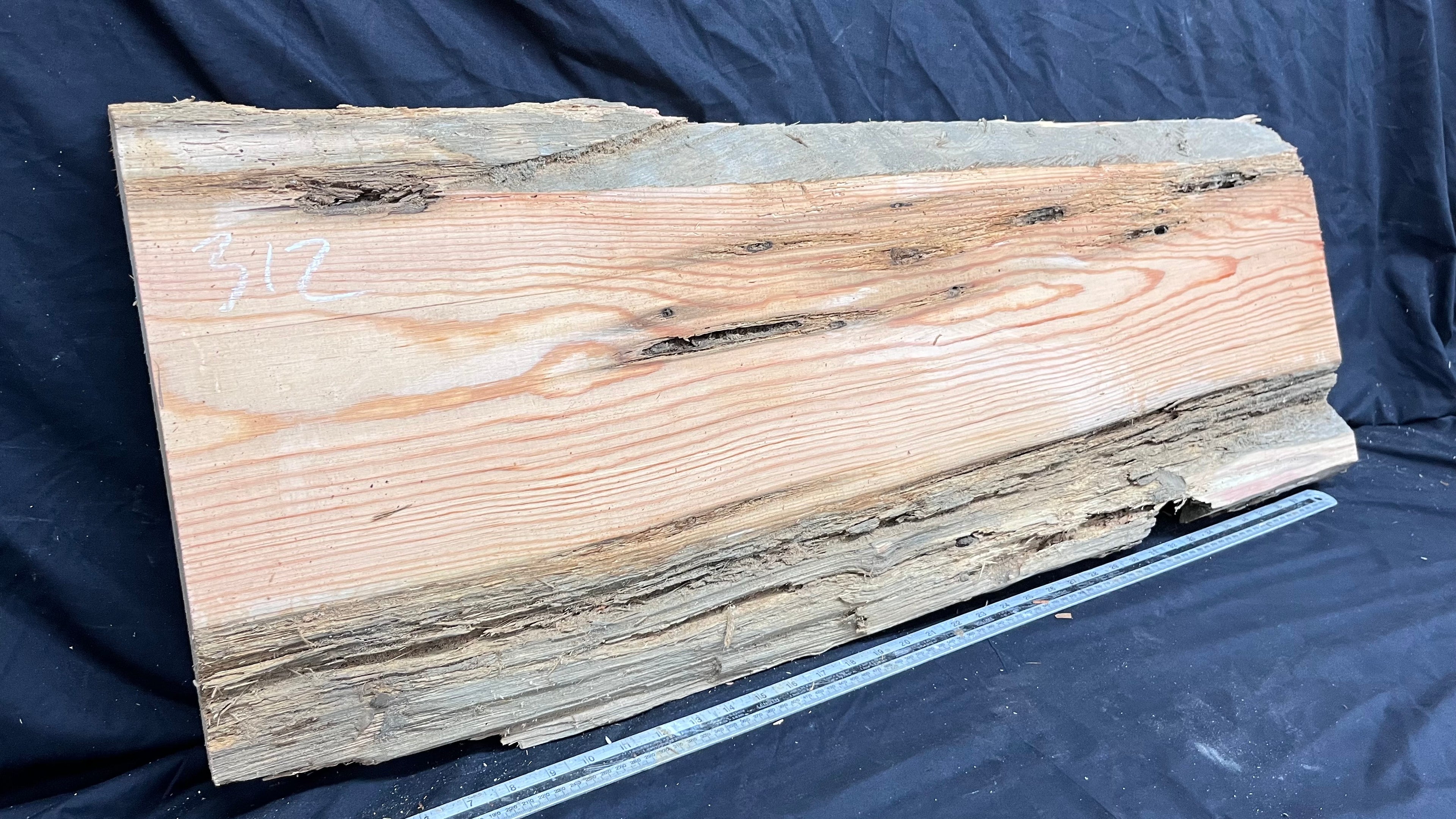 Reclained pitch pine plank, shelf, board 1004 L x 395 W x 43 D mm  (312)