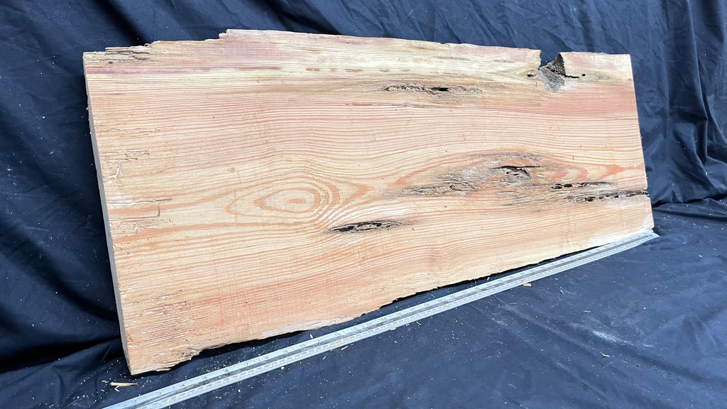 Reclained pitch pine plank, shelf, board 1004 L x 395 W x 43 D mm  (312)