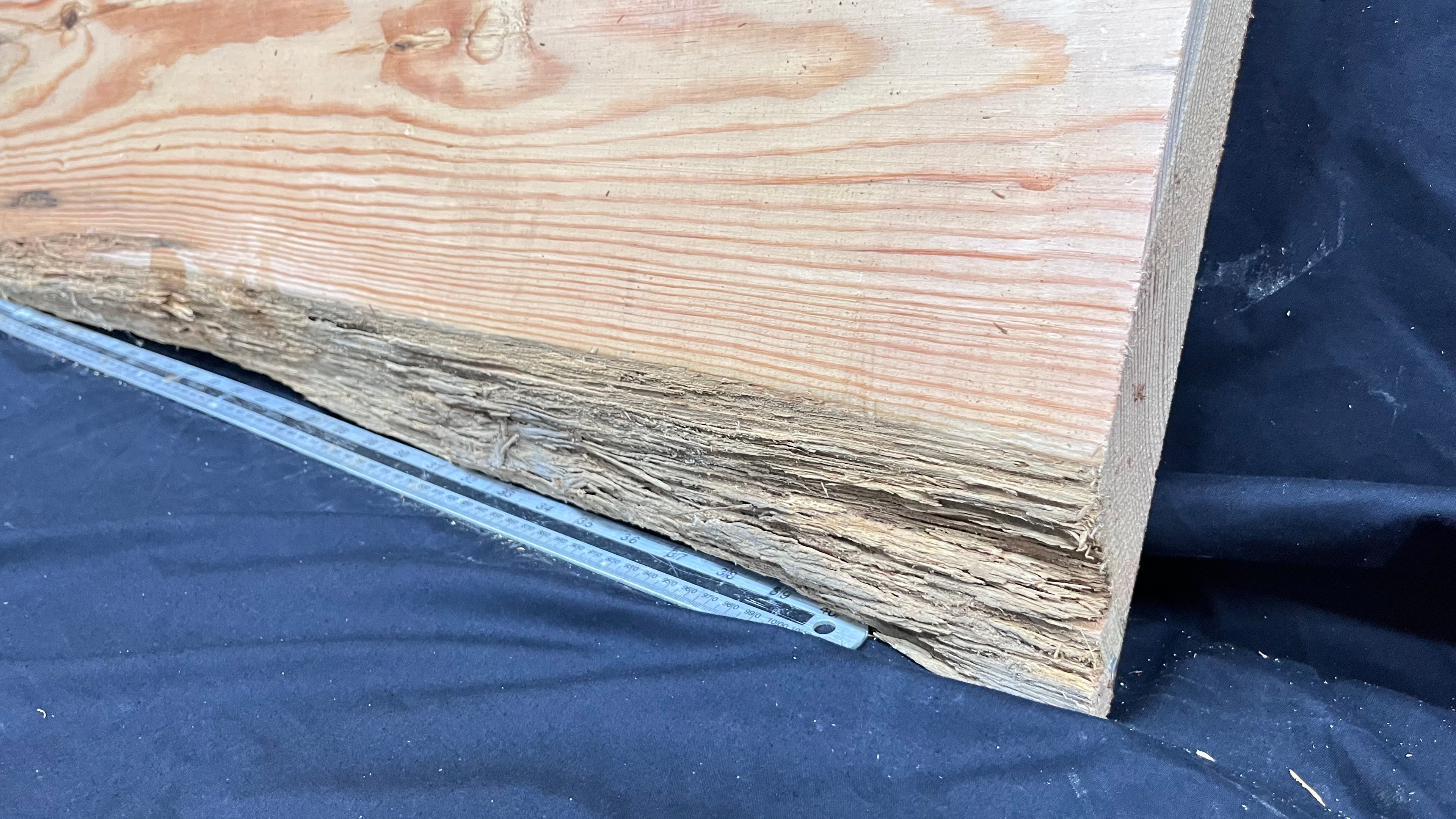 Reclained pitch pine plank, shelf, board 1003 L x 358 W x 43 D mm  (313)