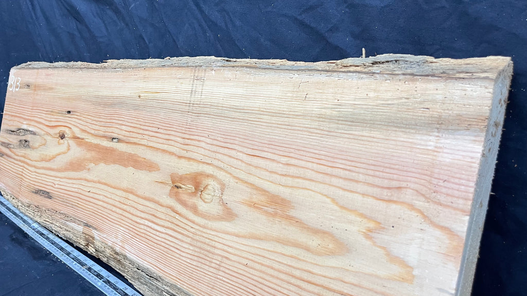 Reclained pitch pine plank, shelf, board 1003 L x 358 W x 43 D mm  (313)