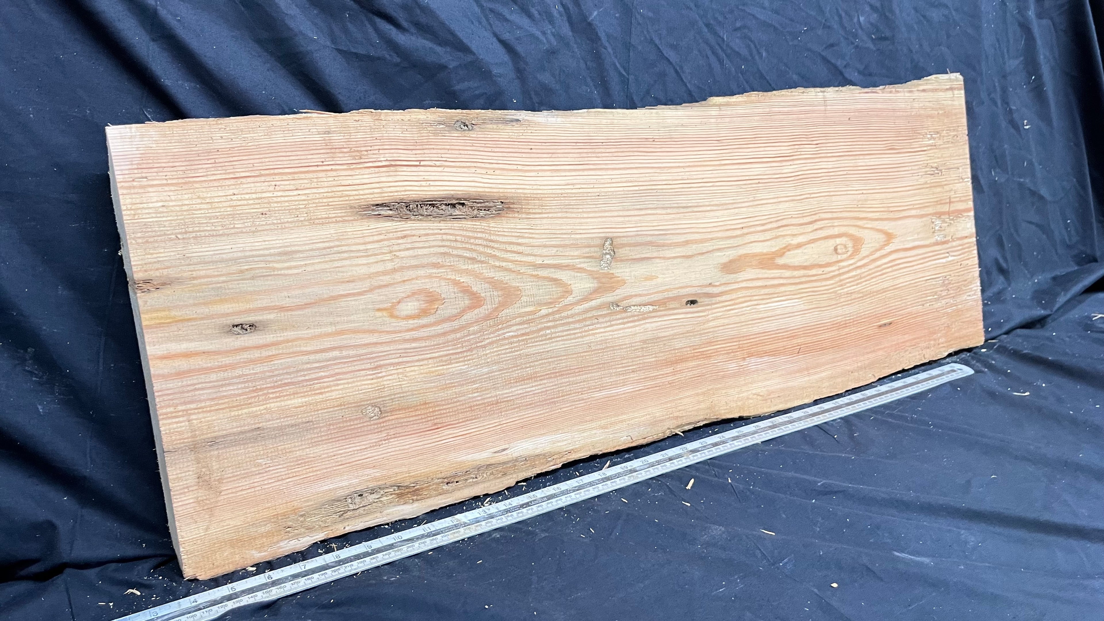 Reclained pitch pine plank, shelf, board 1003 L x 358 W x 43 D mm  (313)