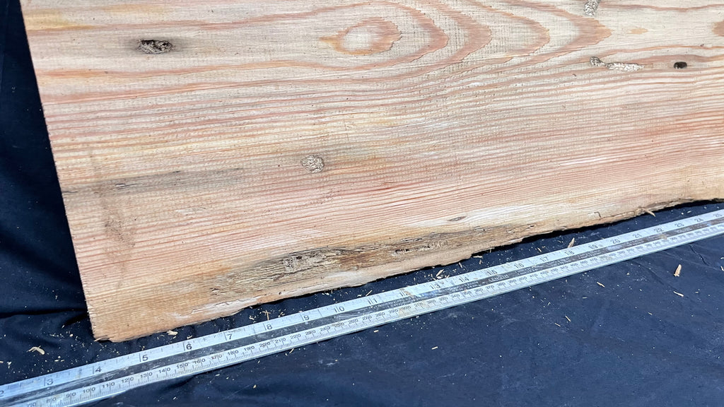 Reclained pitch pine plank, shelf, board 1003 L x 358 W x 43 D mm  (313)