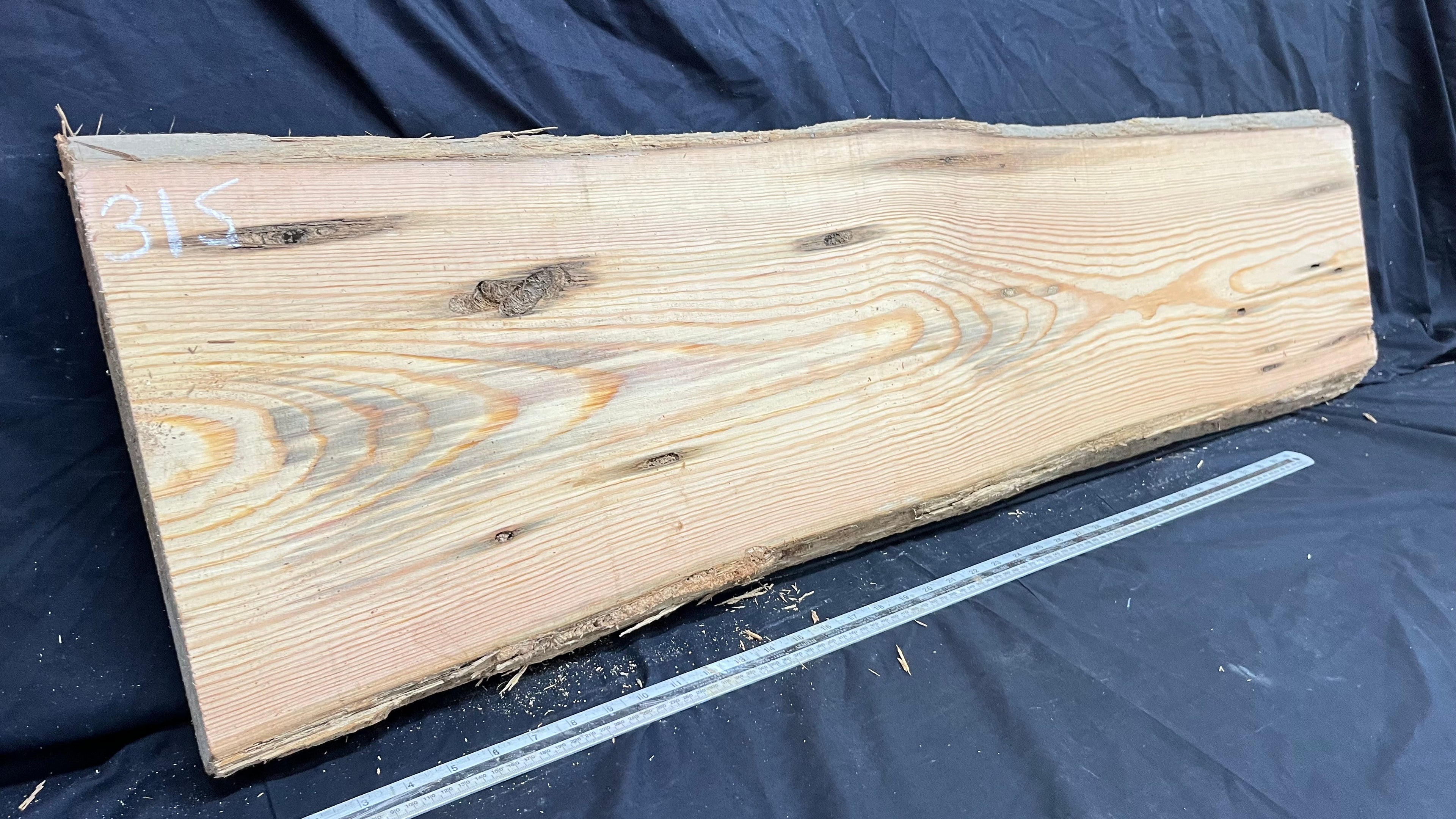 Reclained pitch pine plank, shelf, board 1248 L x 354 W x 44 D mm  (315)