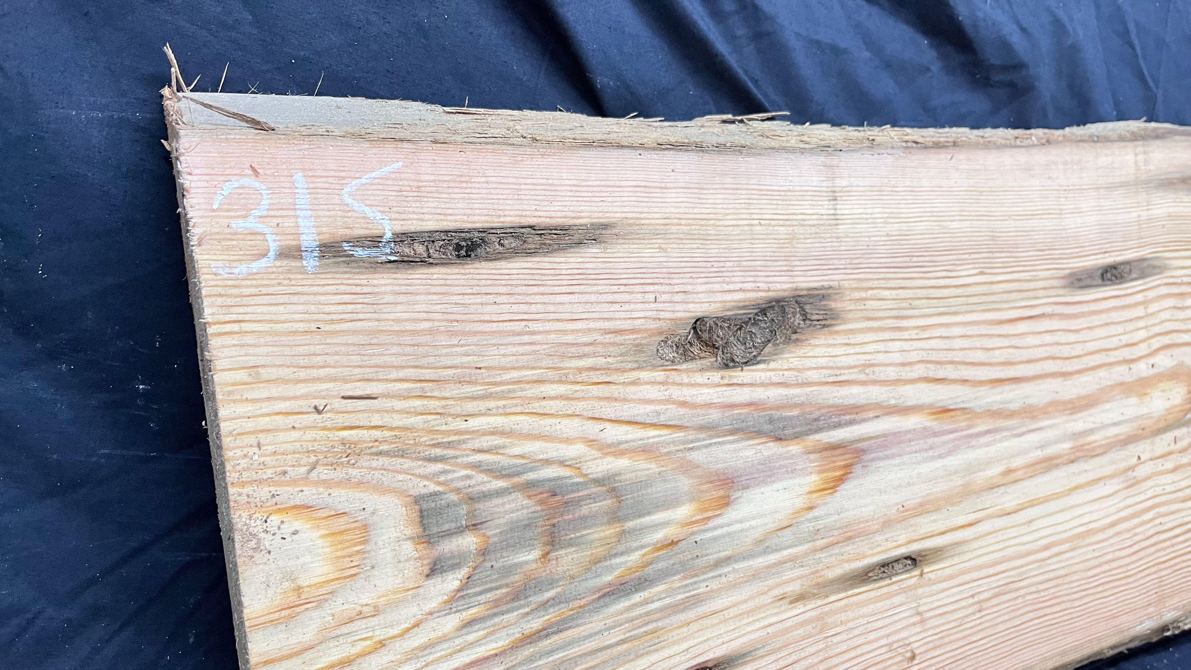 Reclained pitch pine plank, shelf, board 1248 L x 354 W x 44 D mm  (315)