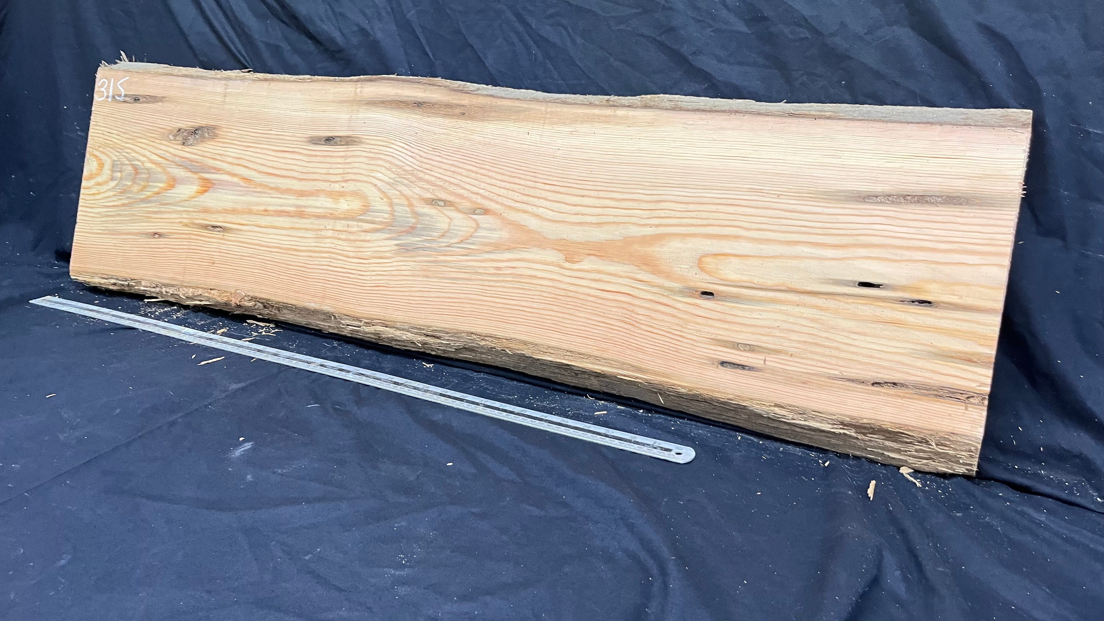 Reclained pitch pine plank, shelf, board 1248 L x 354 W x 44 D mm  (315)