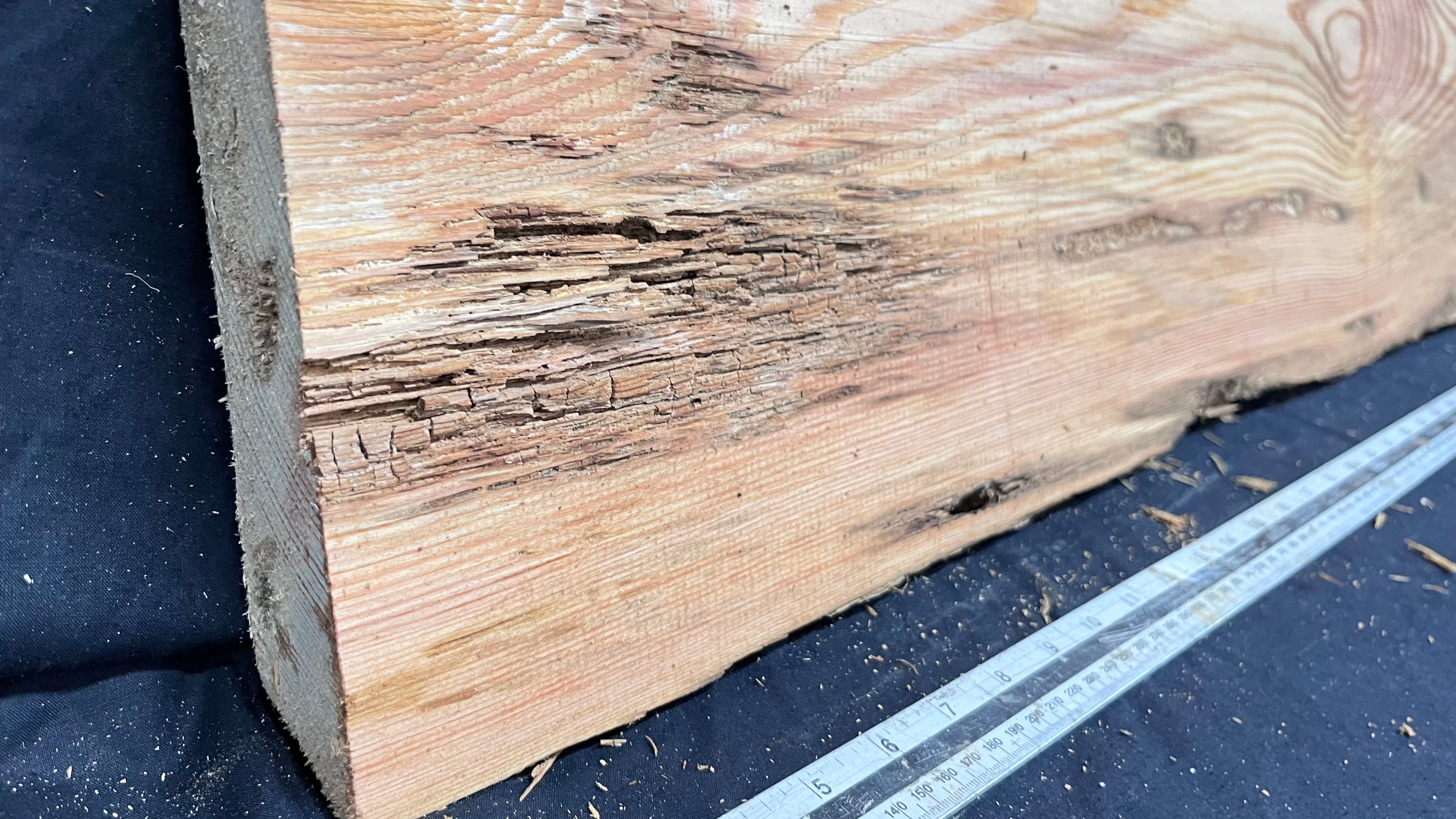 Reclained pitch pine plank, shelf, board 1248 L x 354 W x 44 D mm  (315)