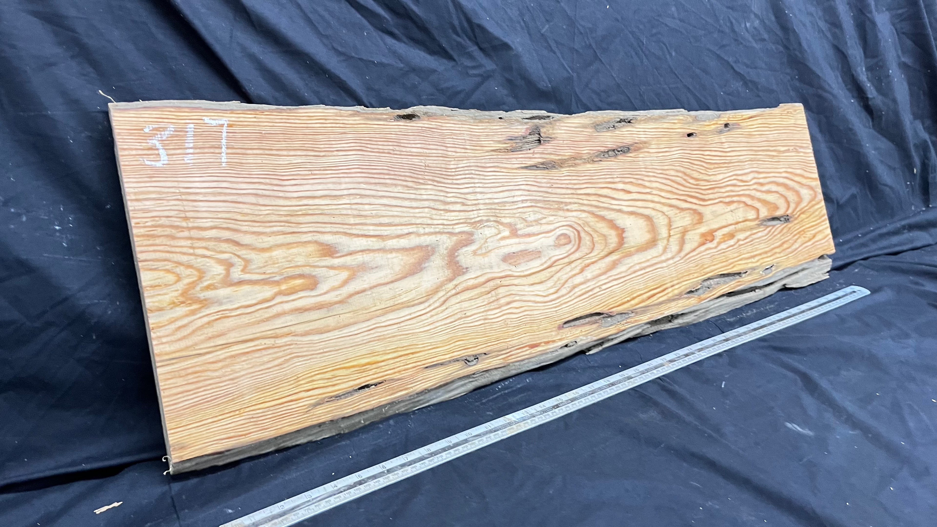 Reclained pitch pine plank, shelf, board 1040 L x 342 W x 24 D mm  (317)