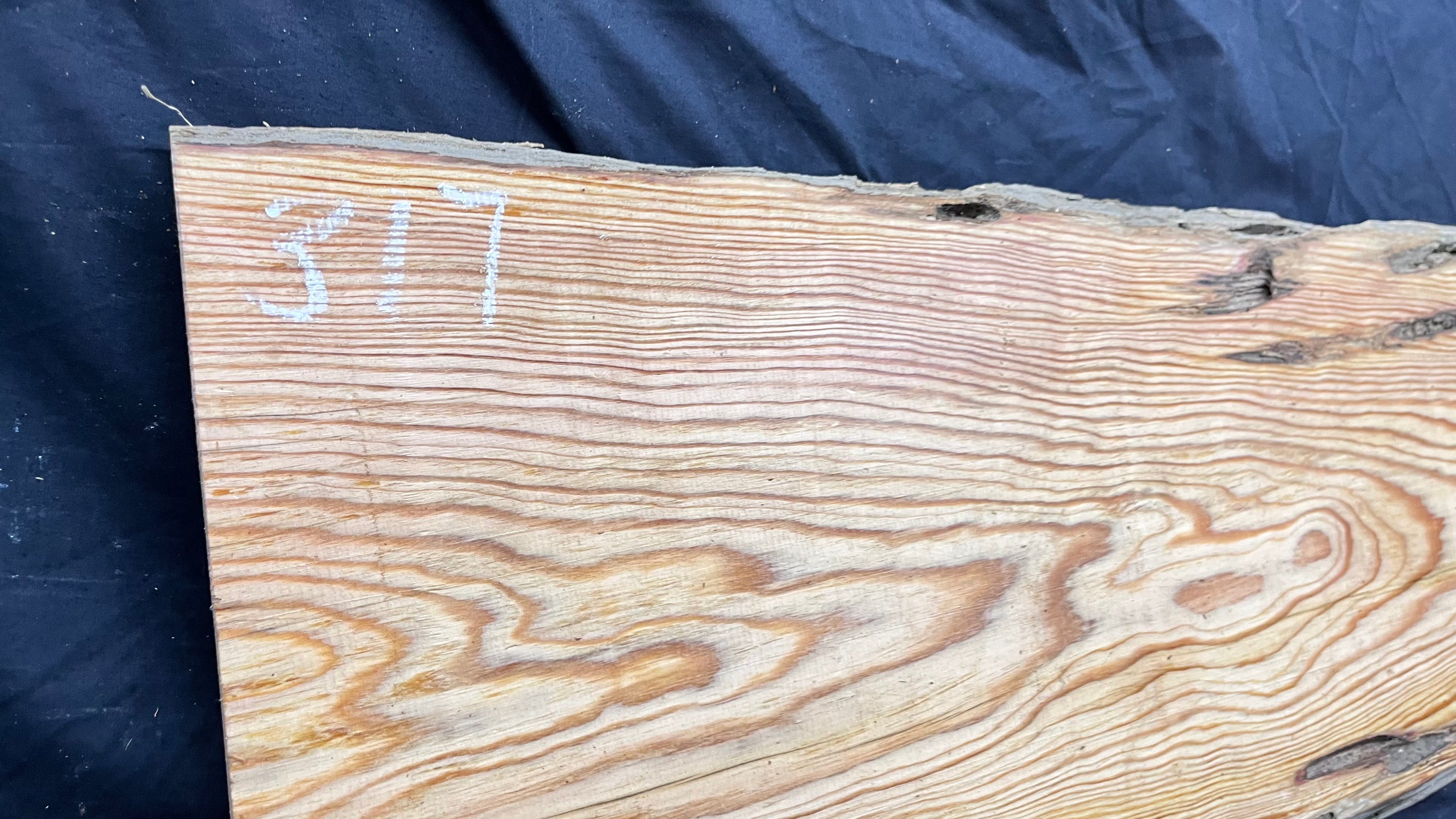 Reclained pitch pine plank, shelf, board 1040 L x 342 W x 24 D mm  (317)