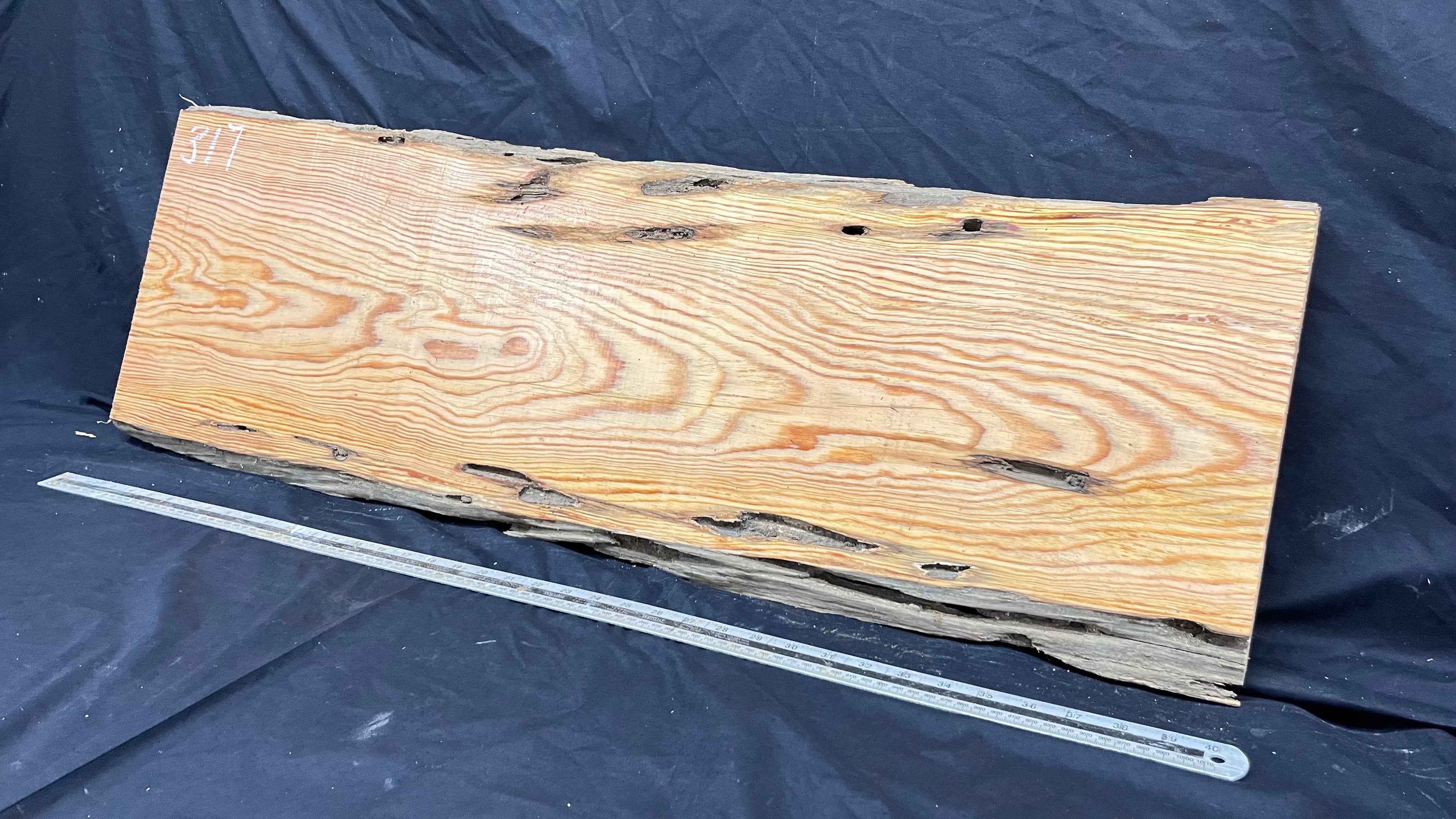 Reclained pitch pine plank, shelf, board 1040 L x 342 W x 24 D mm  (317)