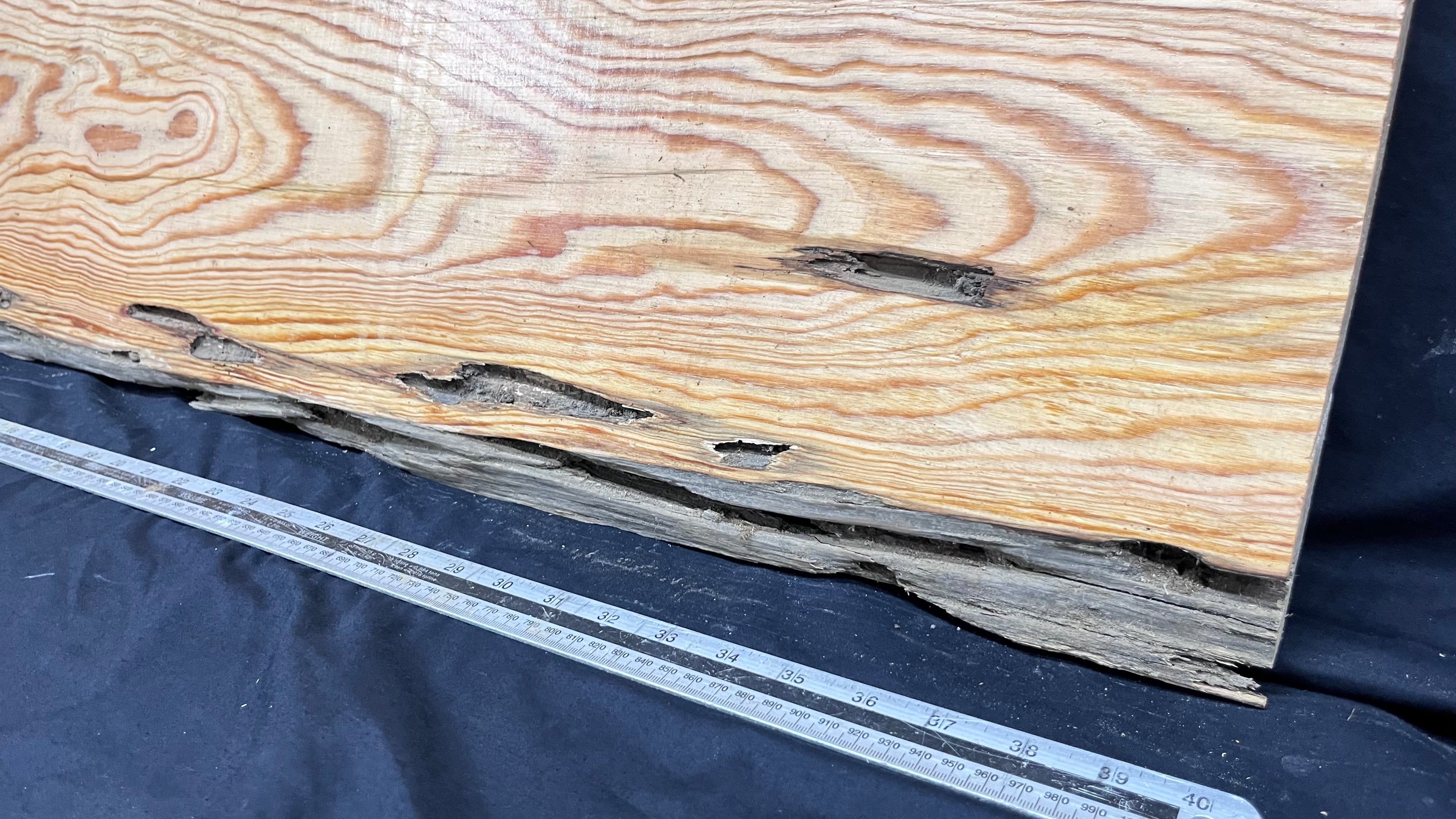 Reclained pitch pine plank, shelf, board 1040 L x 342 W x 24 D mm  (317)