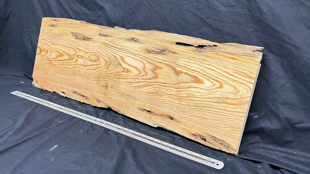Reclained pitch pine plank, shelf, board 1040 L x 342 W x 24 D mm  (317)