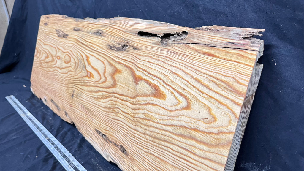 Reclained pitch pine plank, shelf, board 1040 L x 342 W x 24 D mm  (317)