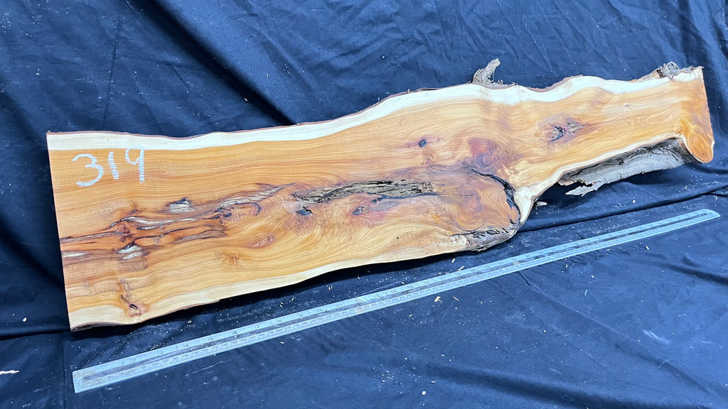 Hardwood yew, slab, board 1070 L x 227 W x 39 D mm    (319)