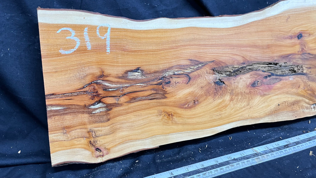 Hardwood yew, slab, board 1070 L x 227 W x 39 D mm    (319)