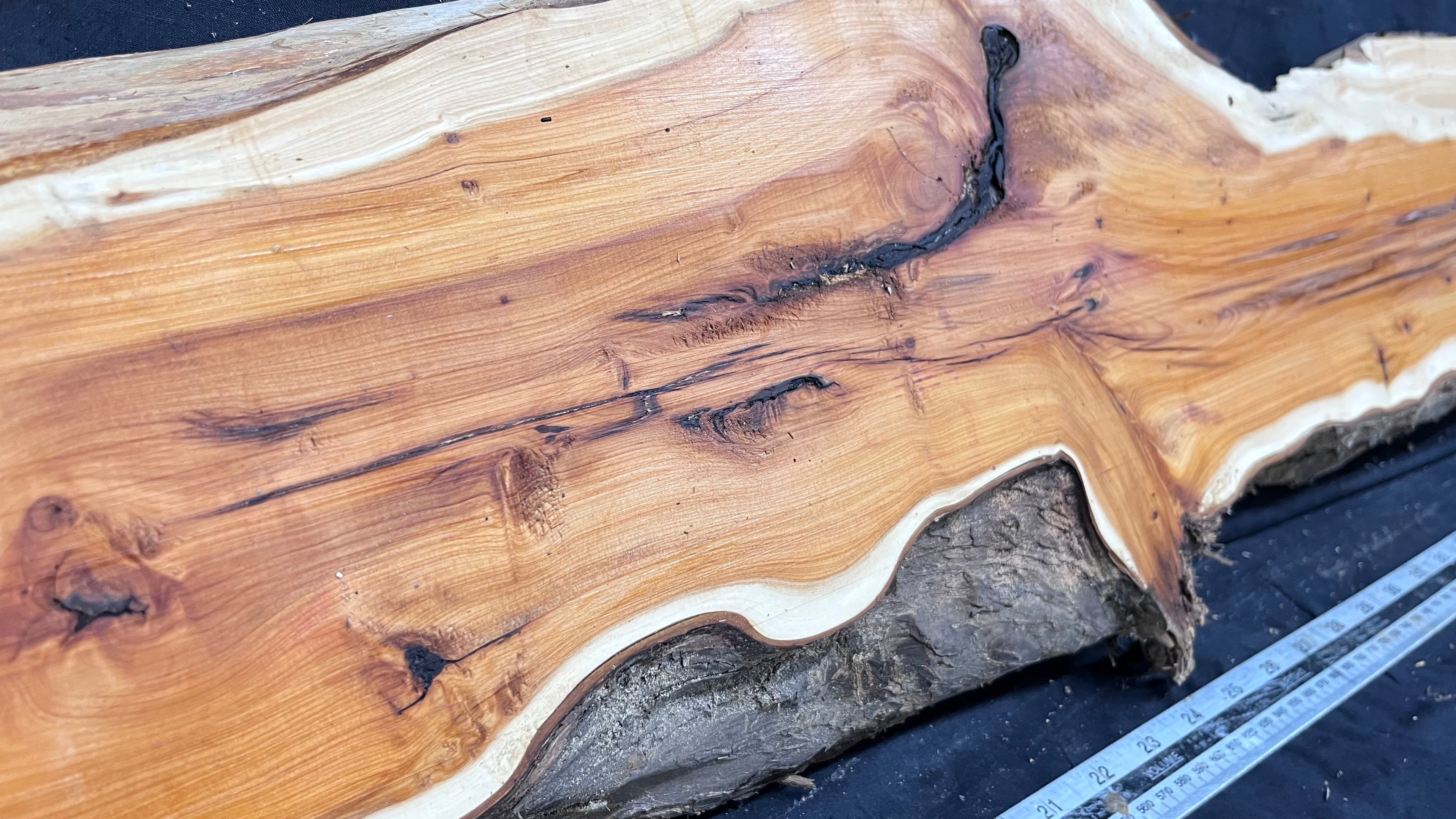 Hardwood yew, slab, board 1070 L x 227 W x 39 D mm    (319)