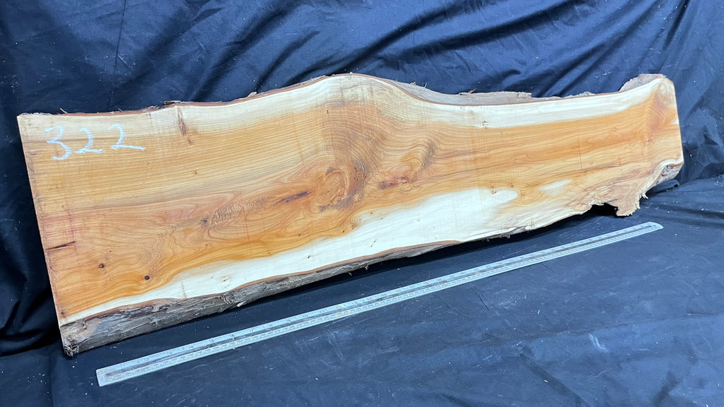 Hardwood yew, slab, board 1247 L x 290 W x 32 D mm    (322)