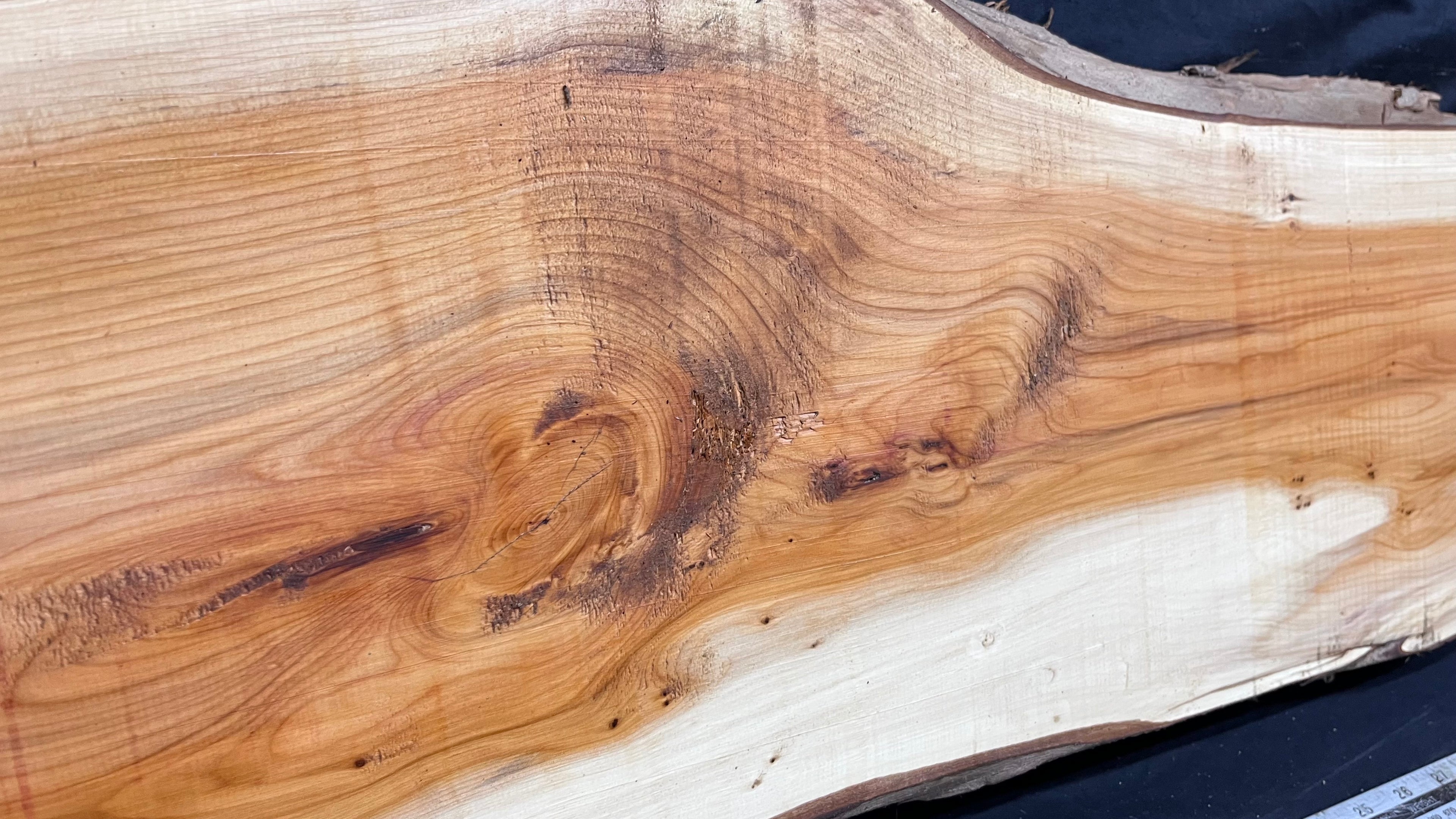 Hardwood yew, slab, board 1247 L x 290 W x 32 D mm    (322)