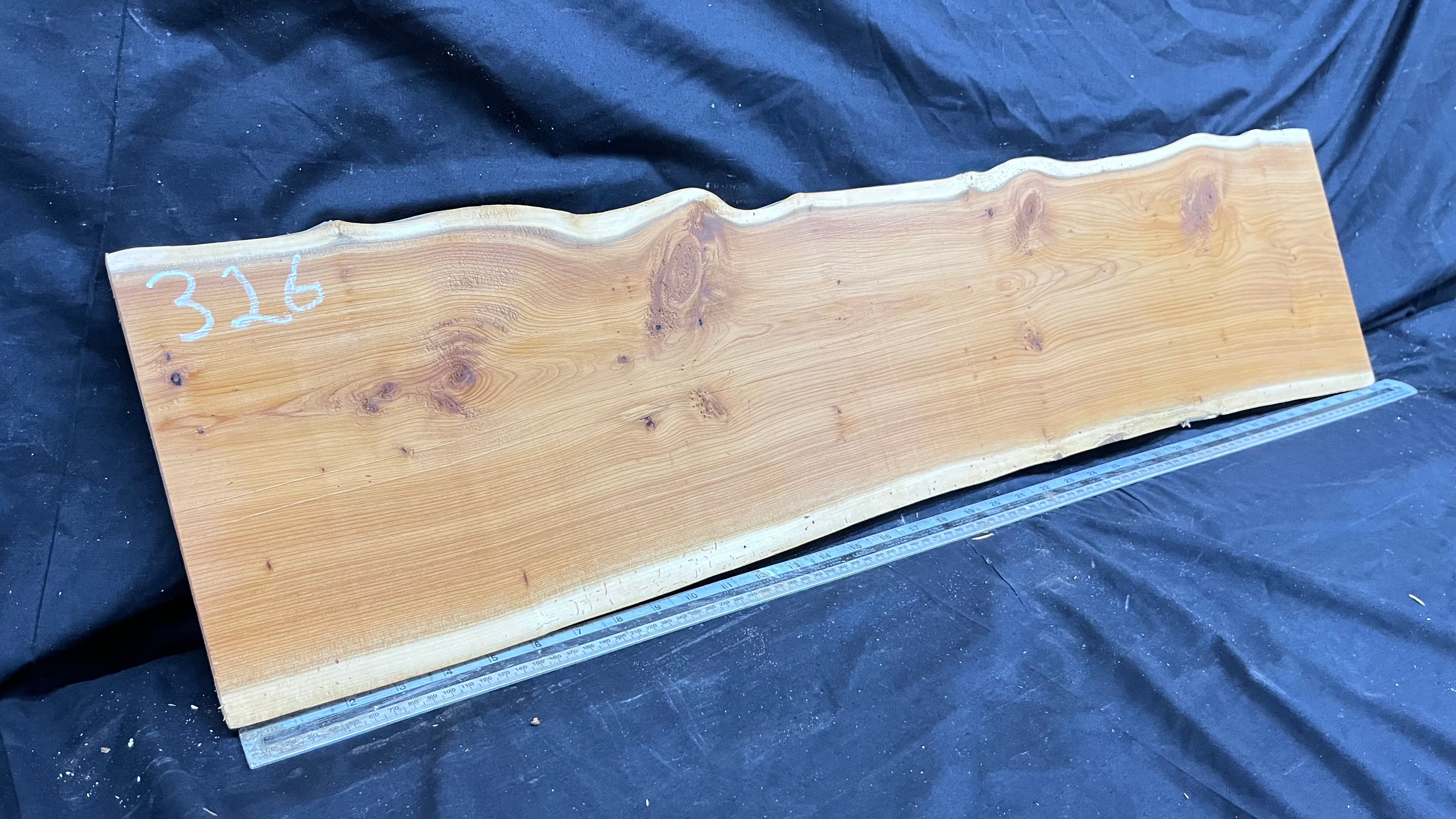 Hardwood yew, slab, board 1000 L x 247 W x 17 D mm    (326)