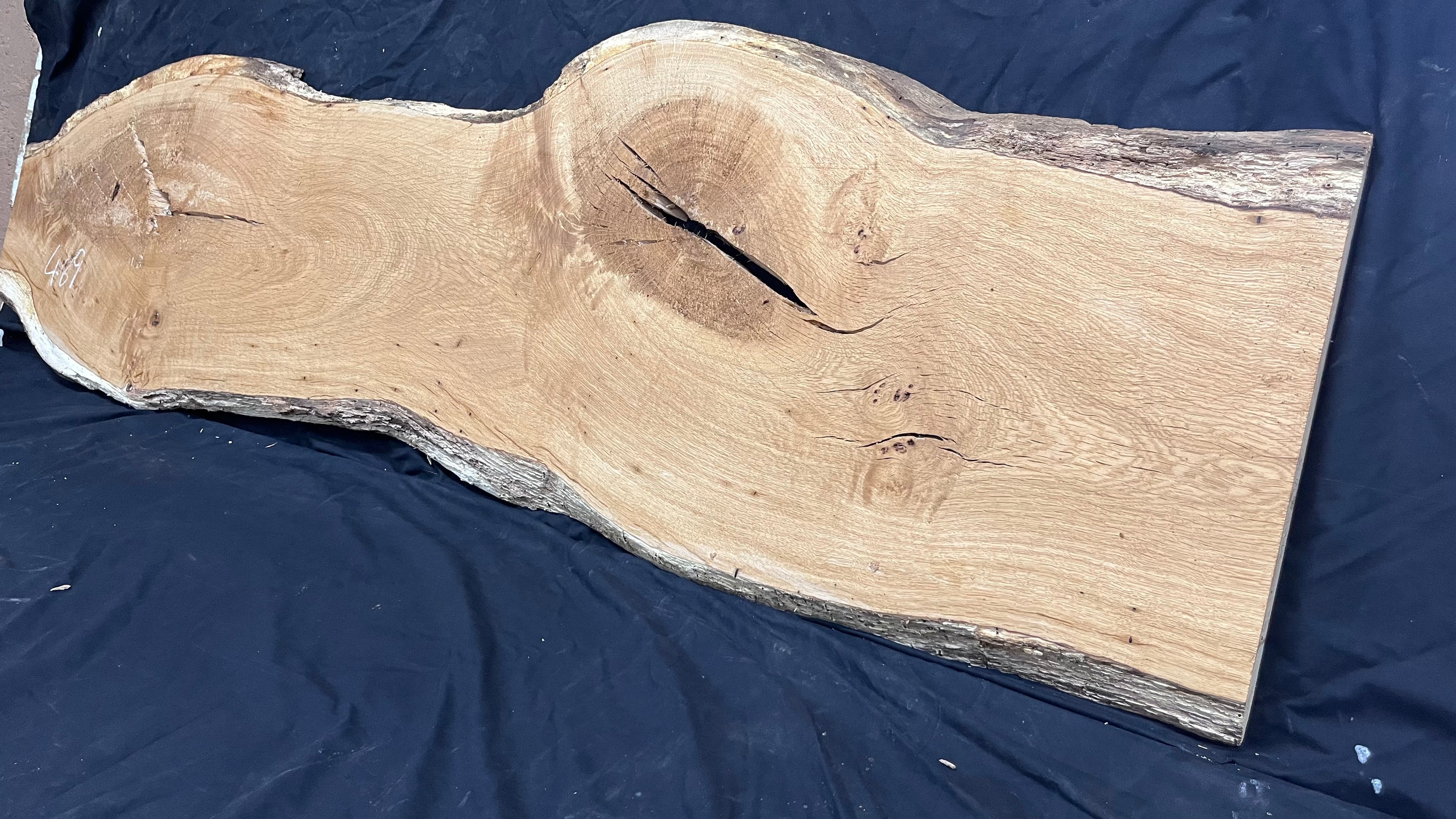 Oak resin project coffee table top 1770 L x 480 W x 31 D mm      (489mf)