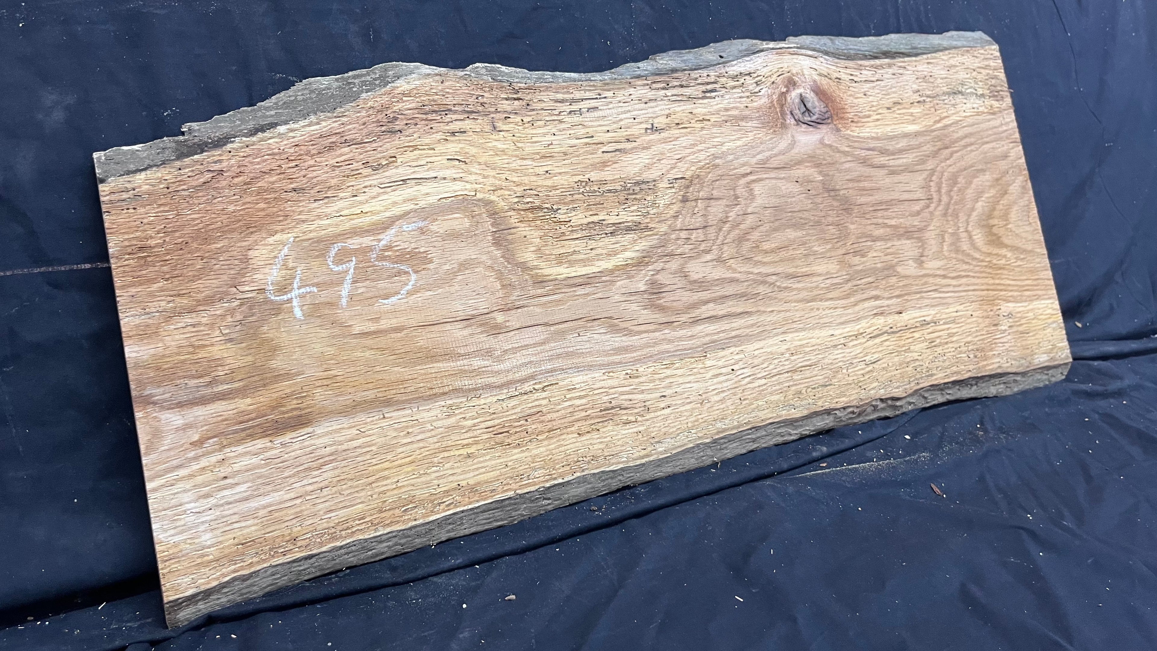 Rustic oak window sill, shelf,  896 L x 396 W x 14 D mm      (495mf)