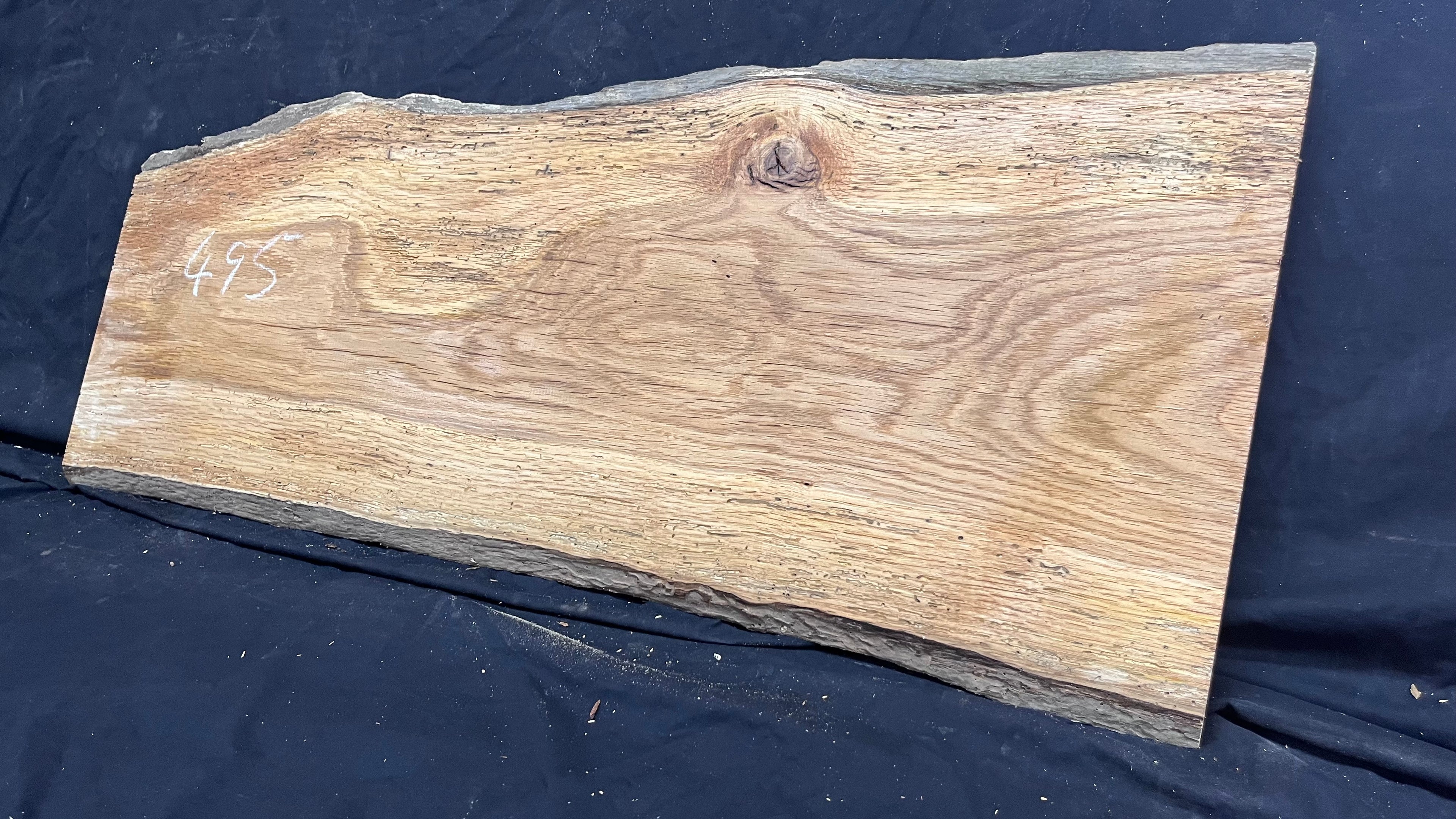 Rustic oak window sill, shelf,  896 L x 396 W x 14 D mm      (495mf)