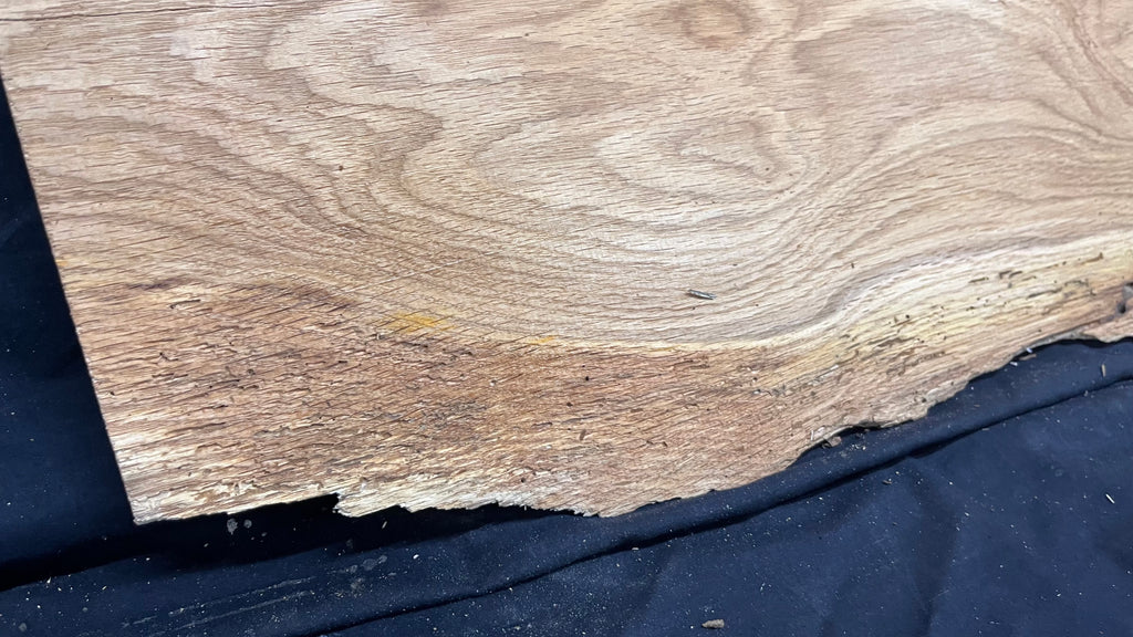 Rustic oak window sill, shelf,  896 L x 396 W x 14 D mm      (495mf)