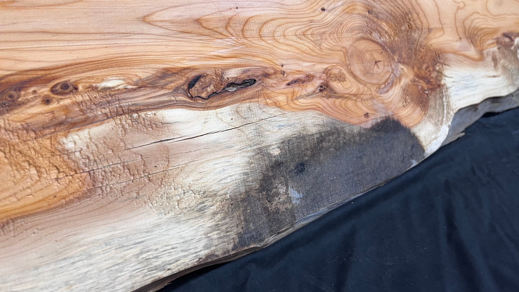 Yew,hardwood, slab, board, block 1114 L x 347 W x 19 D mm    (497)