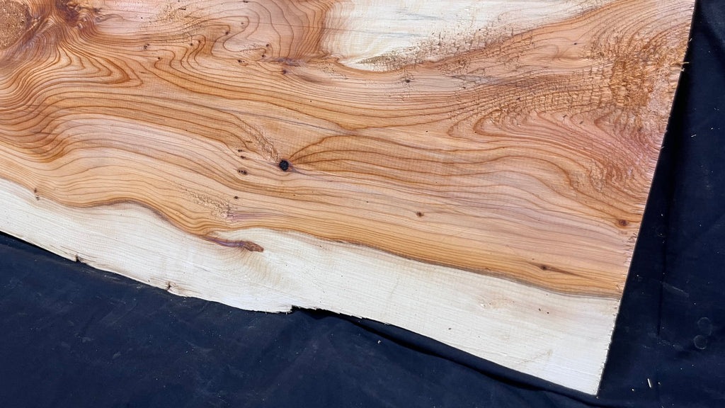 Yew,hardwood, slab, board, block 1114 L x 347 W x 19 D mm    (497)