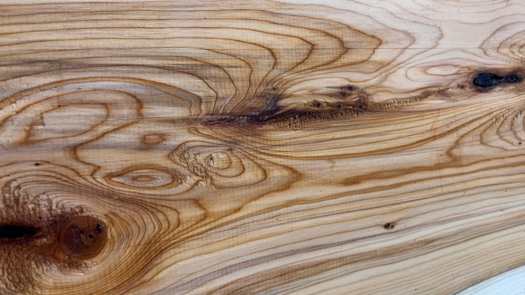 Yew,hardwood, slab, board, block 1114 L x 347 W x 19 D mm    (497)