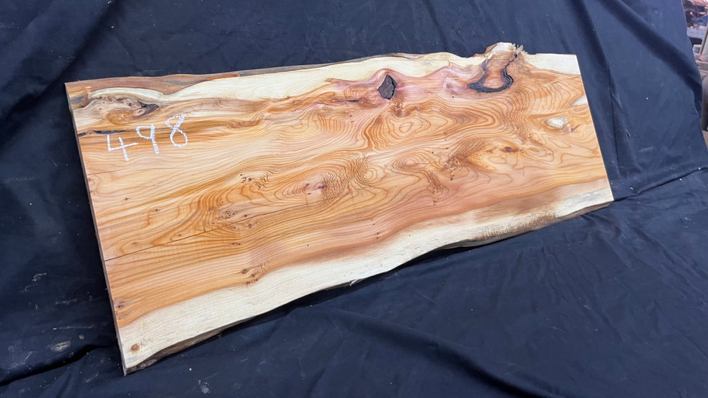 Yew,hardwood, slab, board, block 956 L x 356 W x 20 D mm    (498)