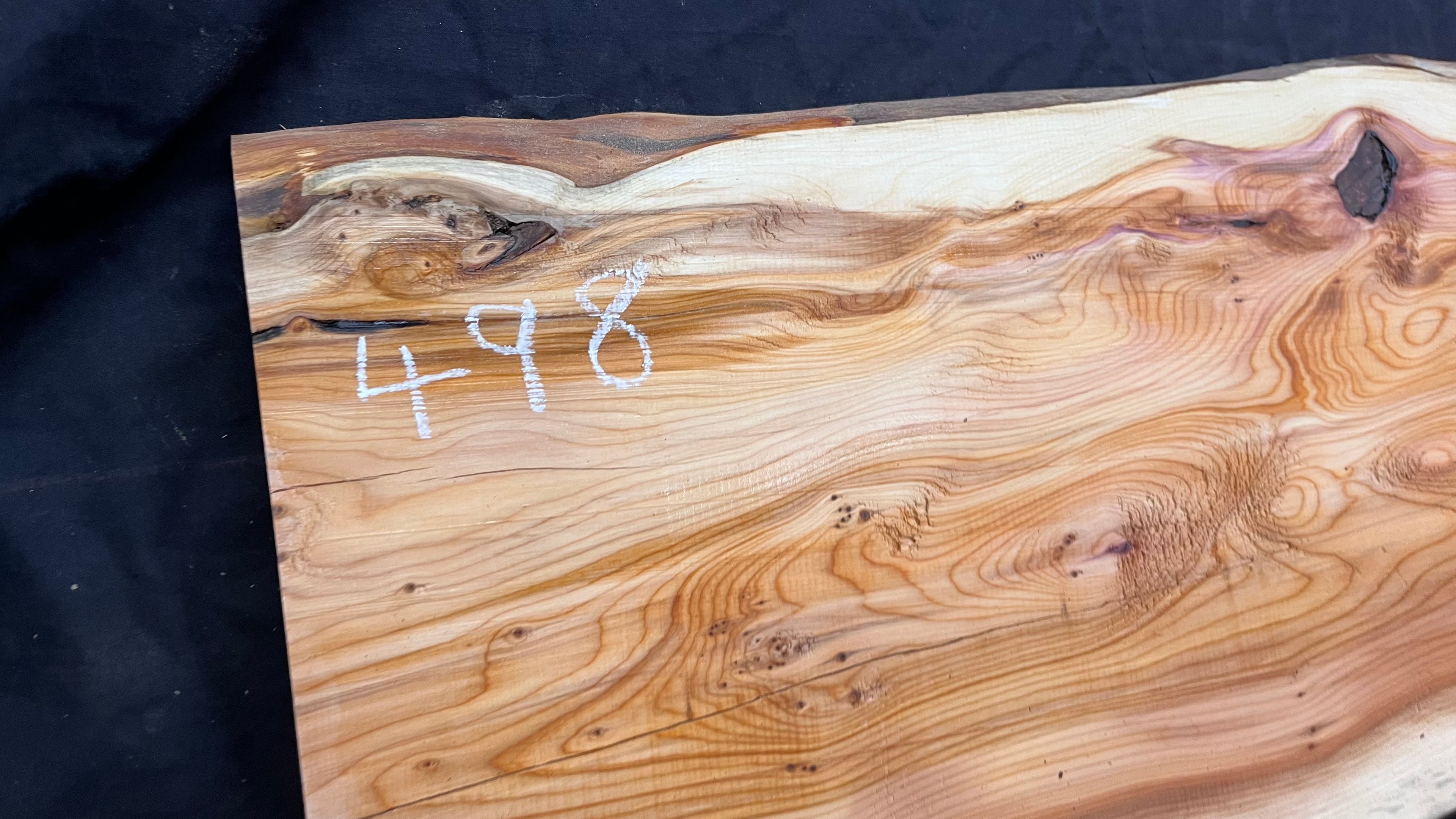 Yew,hardwood, slab, board, block 956 L x 356 W x 20 D mm    (498)