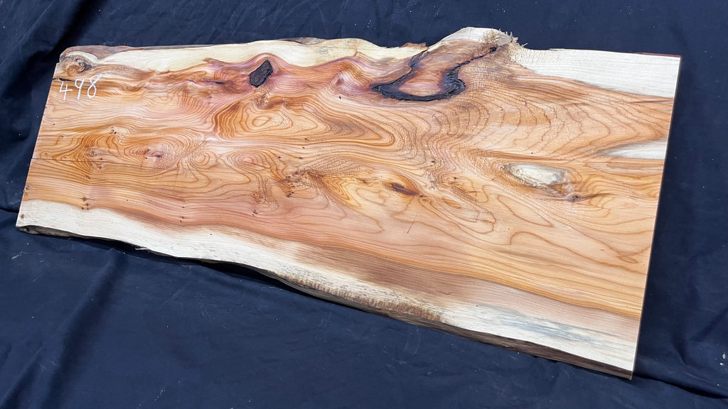 Yew,hardwood, slab, board, block 956 L x 356 W x 20 D mm    (498)