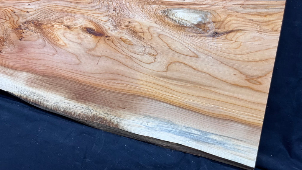 Yew,hardwood, slab, board, block 956 L x 356 W x 20 D mm    (498)