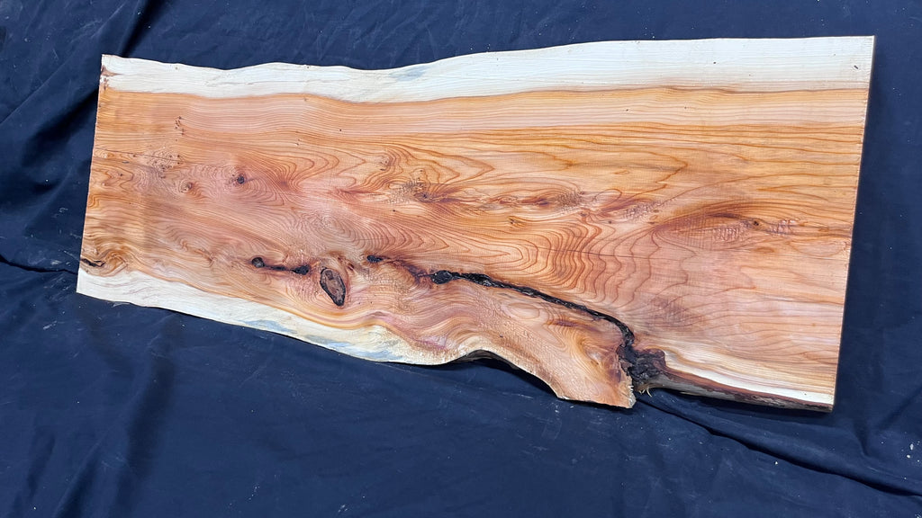 Yew,hardwood, slab, board, block 956 L x 356 W x 20 D mm    (498)